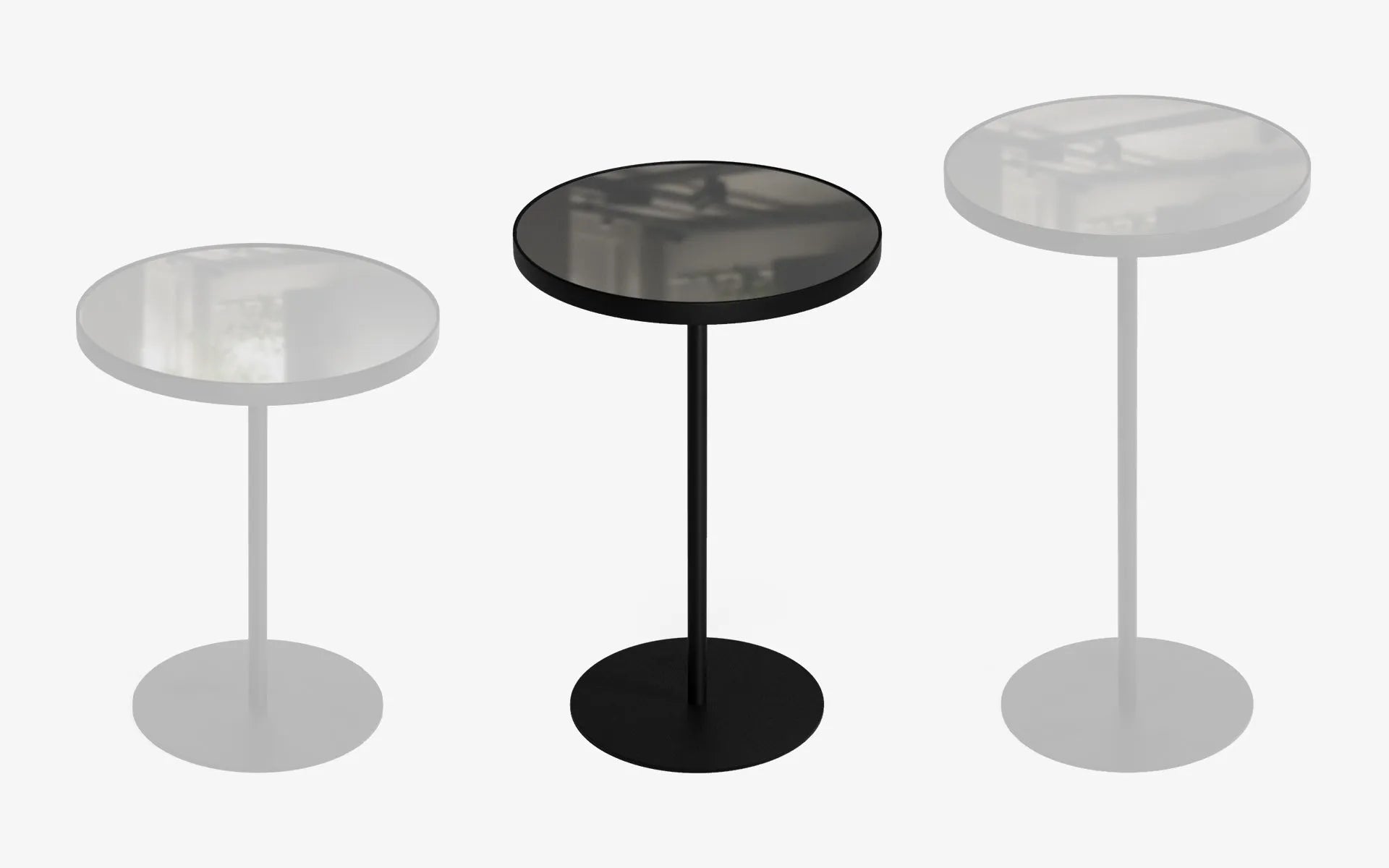 BASIC Self Yan Sehpa Clear Ayna Gofrato Siyah 52 cm | lagu