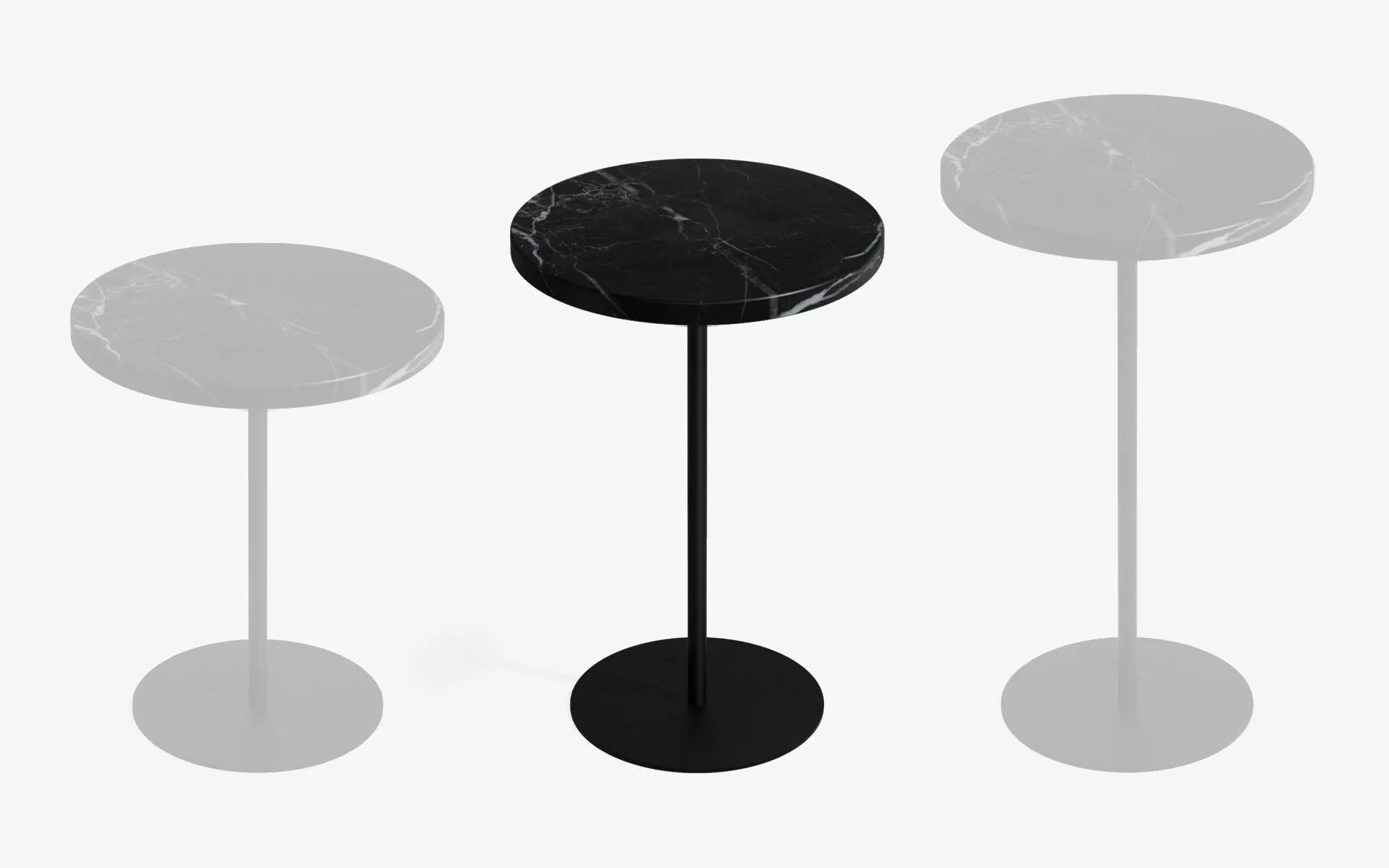 BASIC Yan Sehpa Alexander Black Gofrato Siyah 52 cm | lagu