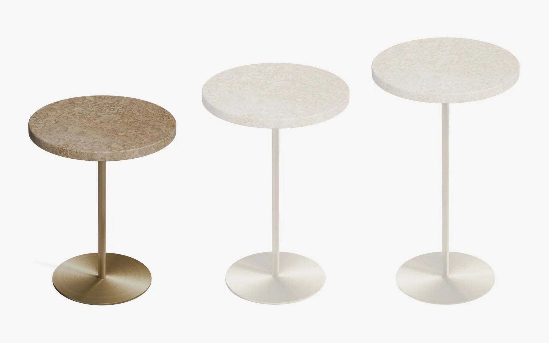 BASIC Yan Sehpa Bej Traverten Pirinç Kaplama 44 cm | lagu