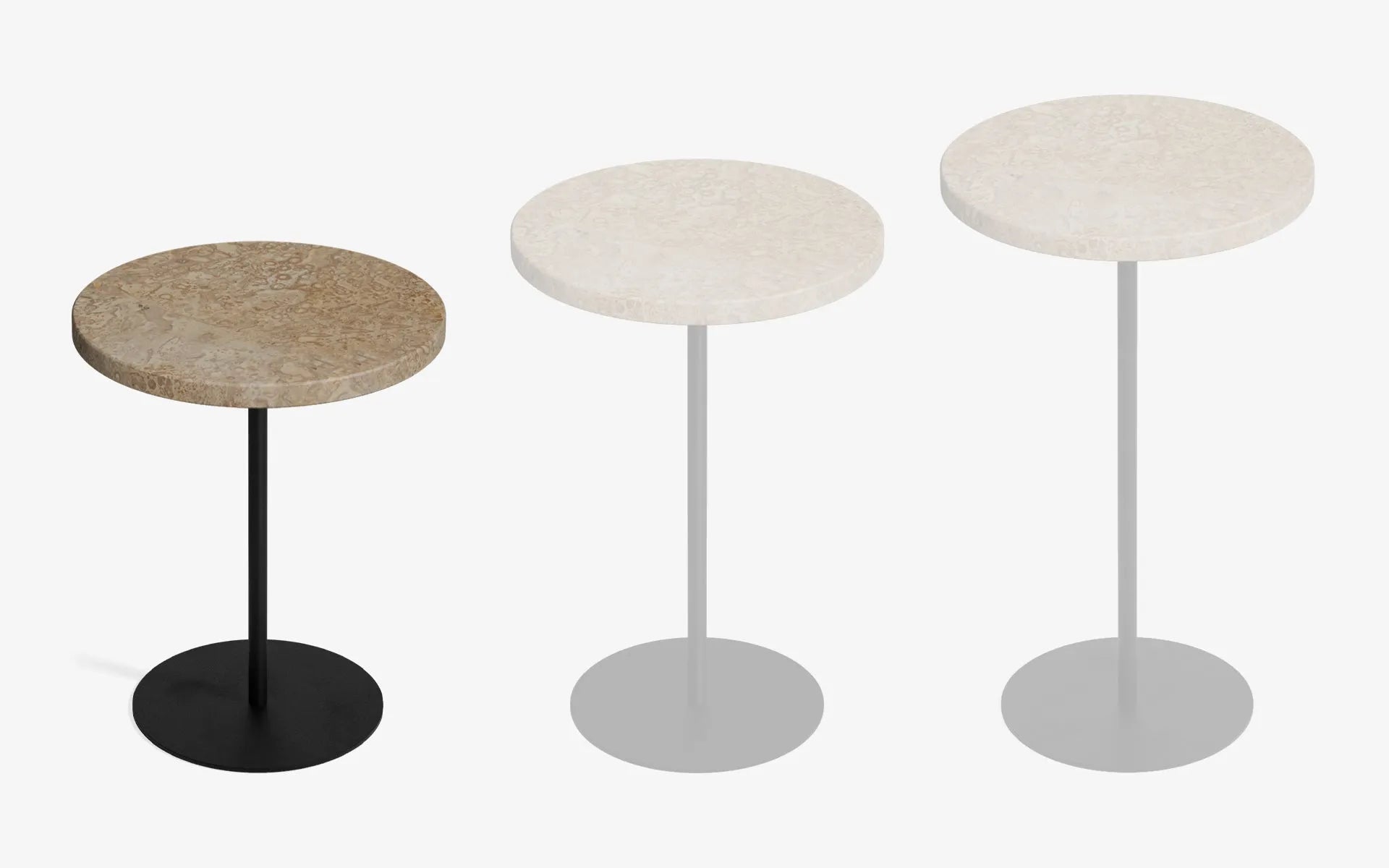 BASIC Yan Sehpa Bej Traverten Gofrato Siyah 44 cm | lagu