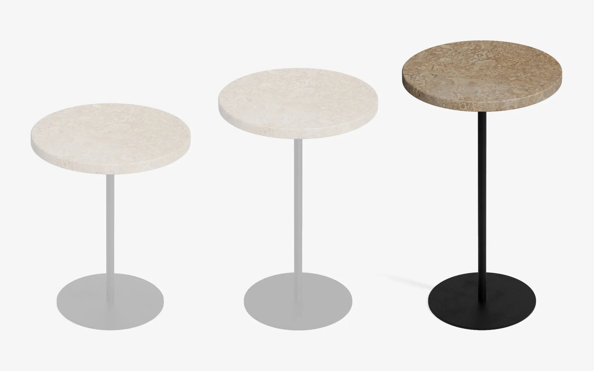 BASIC Yan Sehpa Bej Traverten Gofrato Siyah 60 cm | lagu