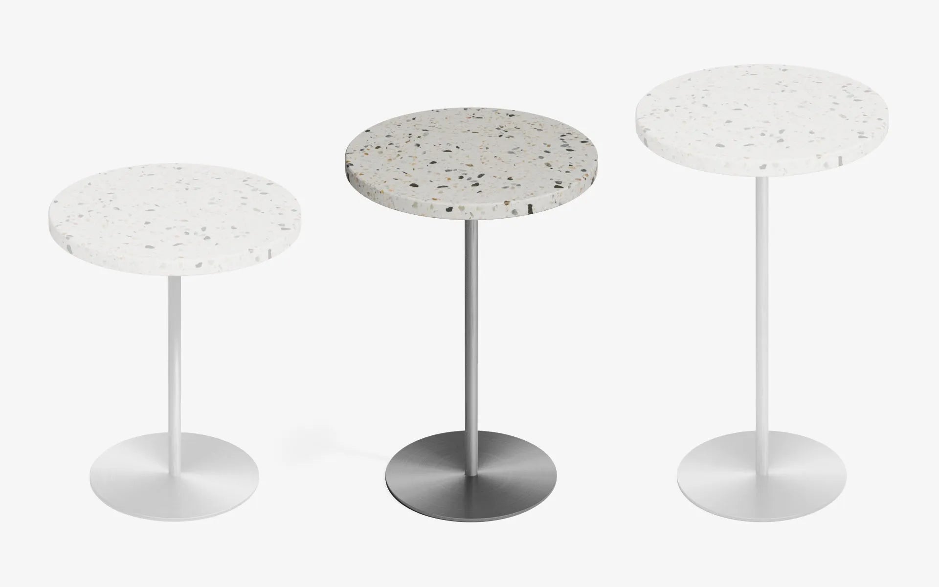 BASIC Yan Sehpa Terrazzo Beyaz Terrazzo Satine Krom 52 cm | lagu