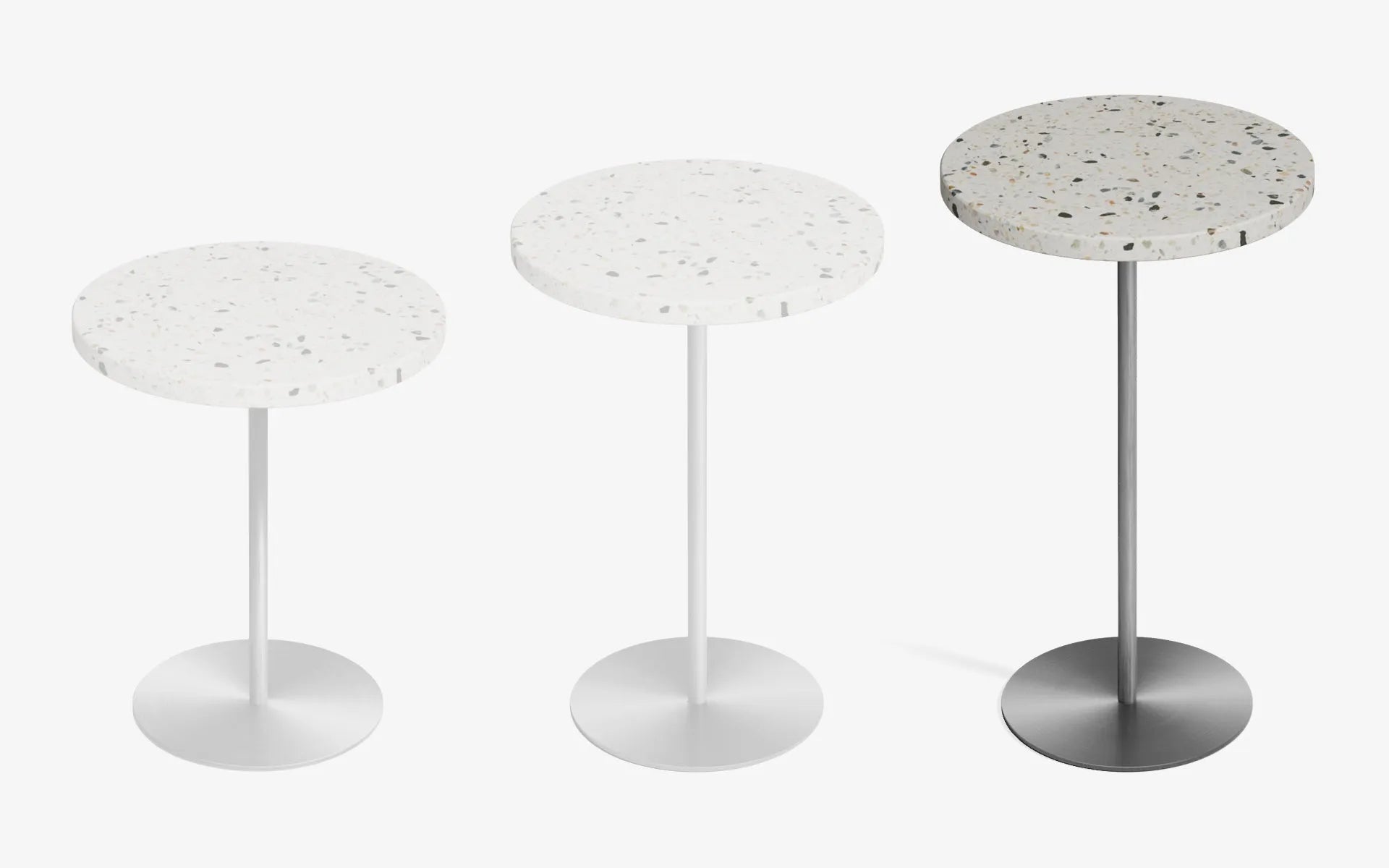 BASIC Yan Sehpa Terrazzo Beyaz Terrazzo Satine Krom 60 cm | lagu