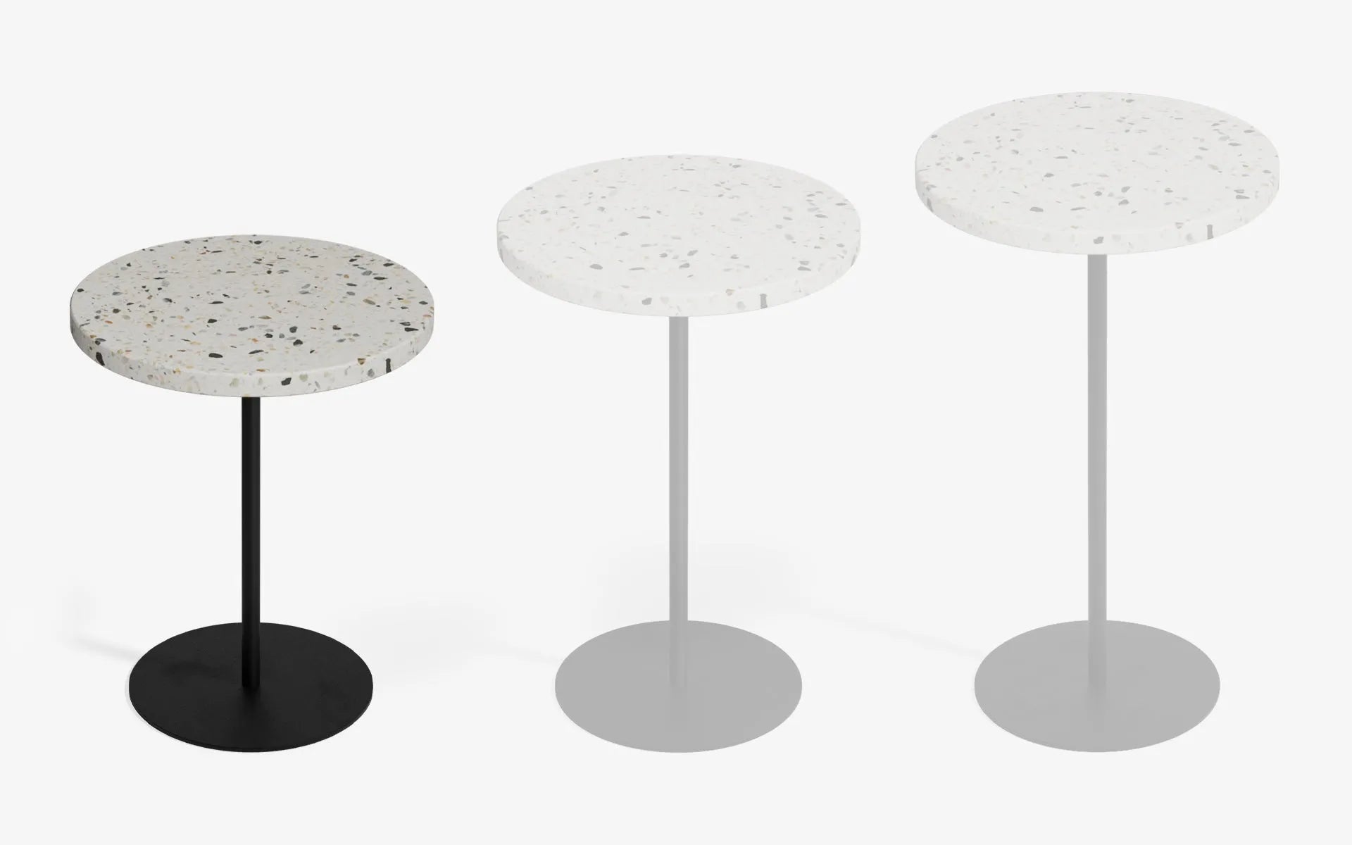 BASIC Yan Sehpa Terrazzo Beyaz Terrazzo Gofrato Siyah 44 cm | lagu