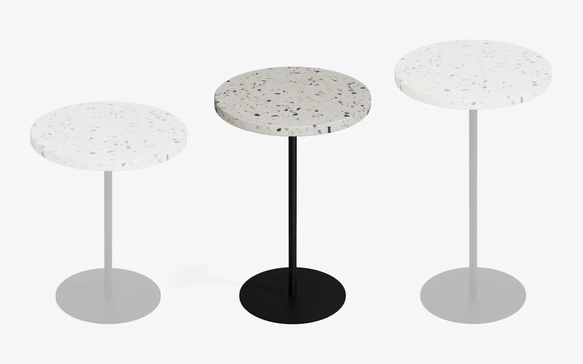 BASIC Yan Sehpa Terrazzo Beyaz Terrazzo Gofrato Siyah 52 cm | lagu