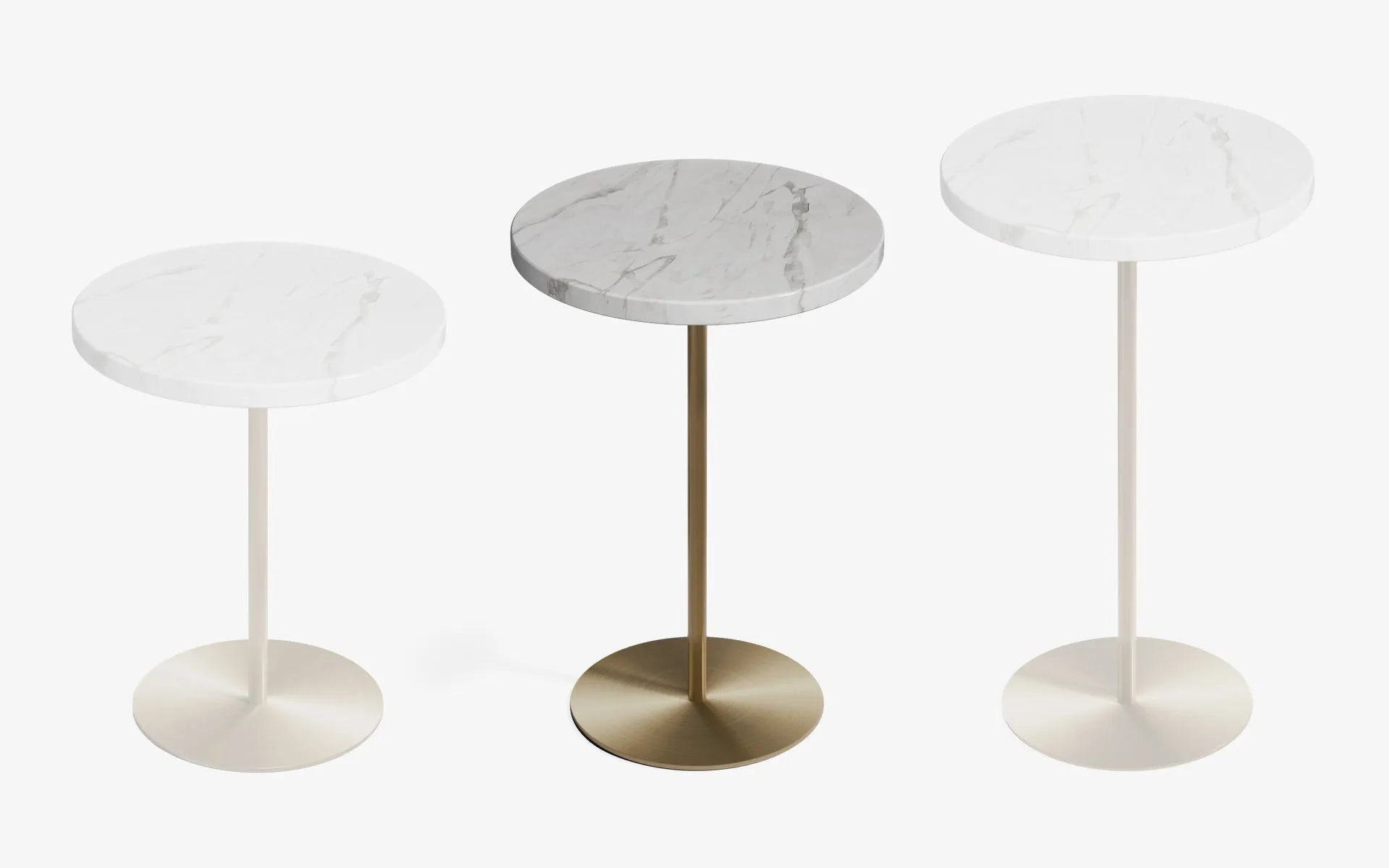 BASIC Yan Sehpa Carrara White Pirinç Kaplama 52 cm | lagu