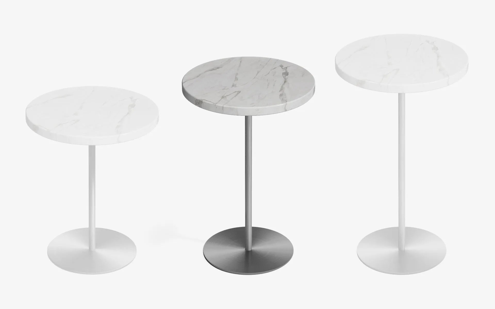 BASIC Yan Sehpa Carrara White Satine Krom 52 cm | lagu