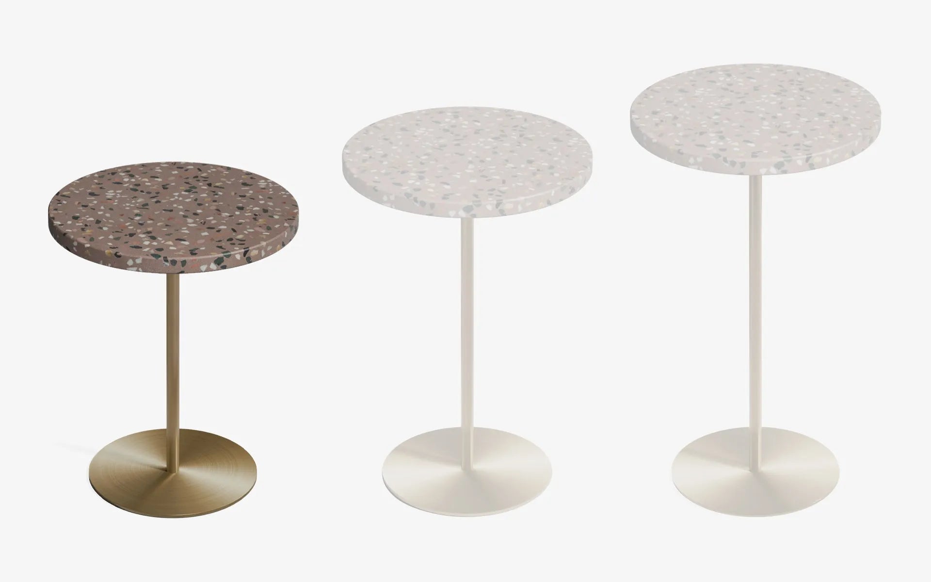 BASIC Yan Sehpa Terrazzo Mercan Terrazzo Pirinç Kaplama 44 cm | lagu