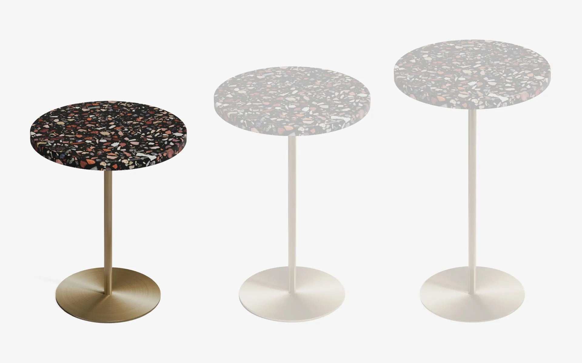 BASIC Yan Sehpa Terrazzo Siyah Terrazzo Pirinç Kaplama 44 cm | lagu