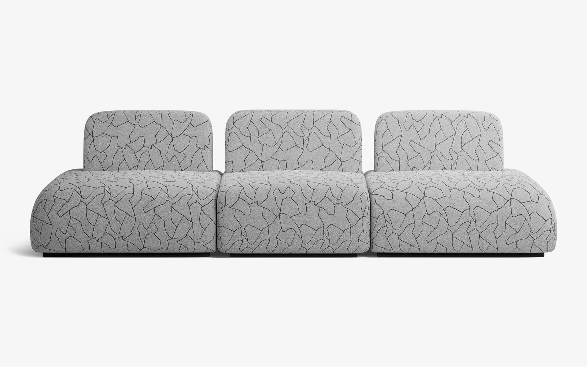 DOTTIE Modüler Üçlü Kanepe Açık Gri Desenli | lagu