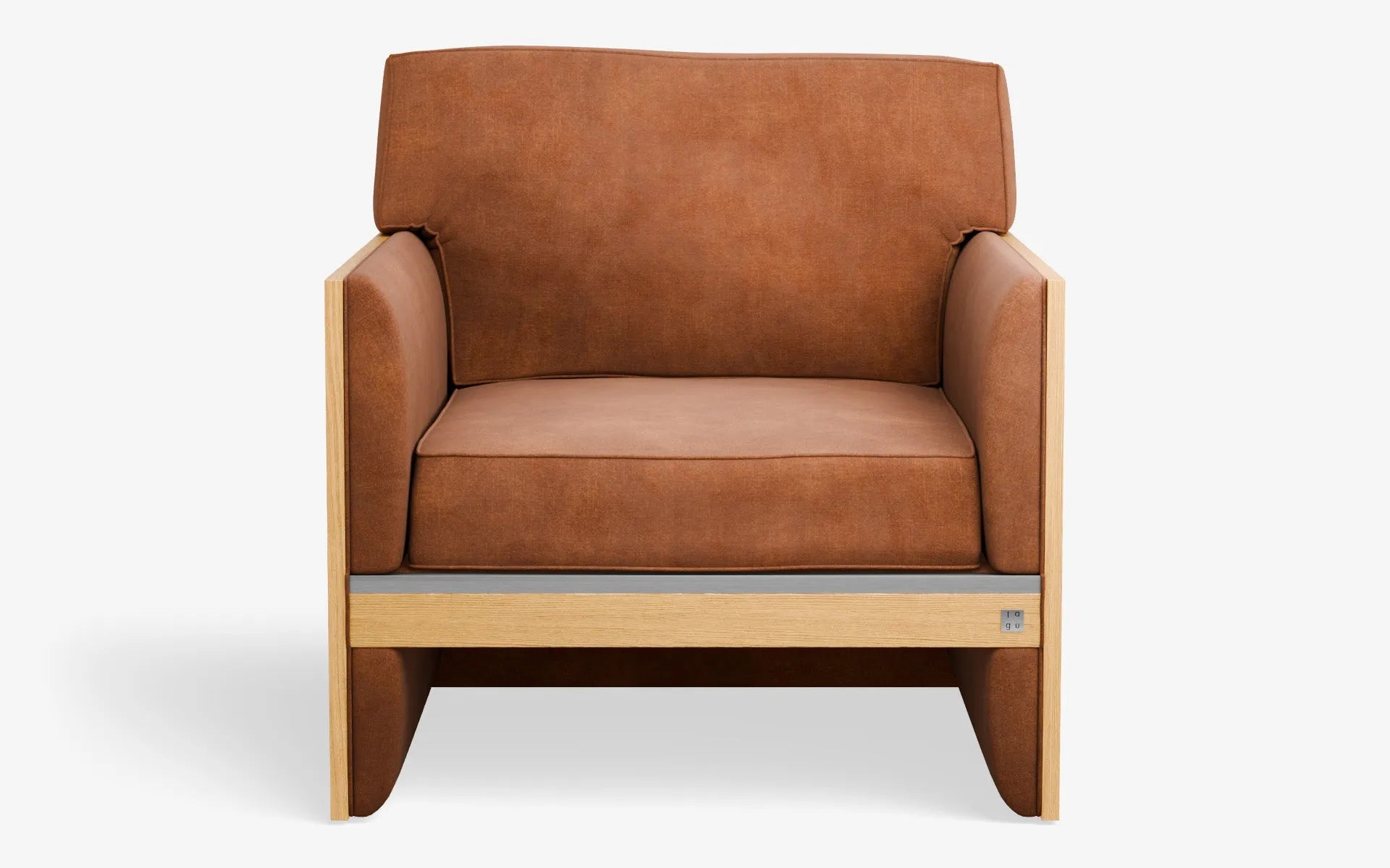 FAMED Berjer Tekli Koltuk Ahşap Kolçak Turuncu Kadife Satine Krom Açık Meşe Kaplama | lagu