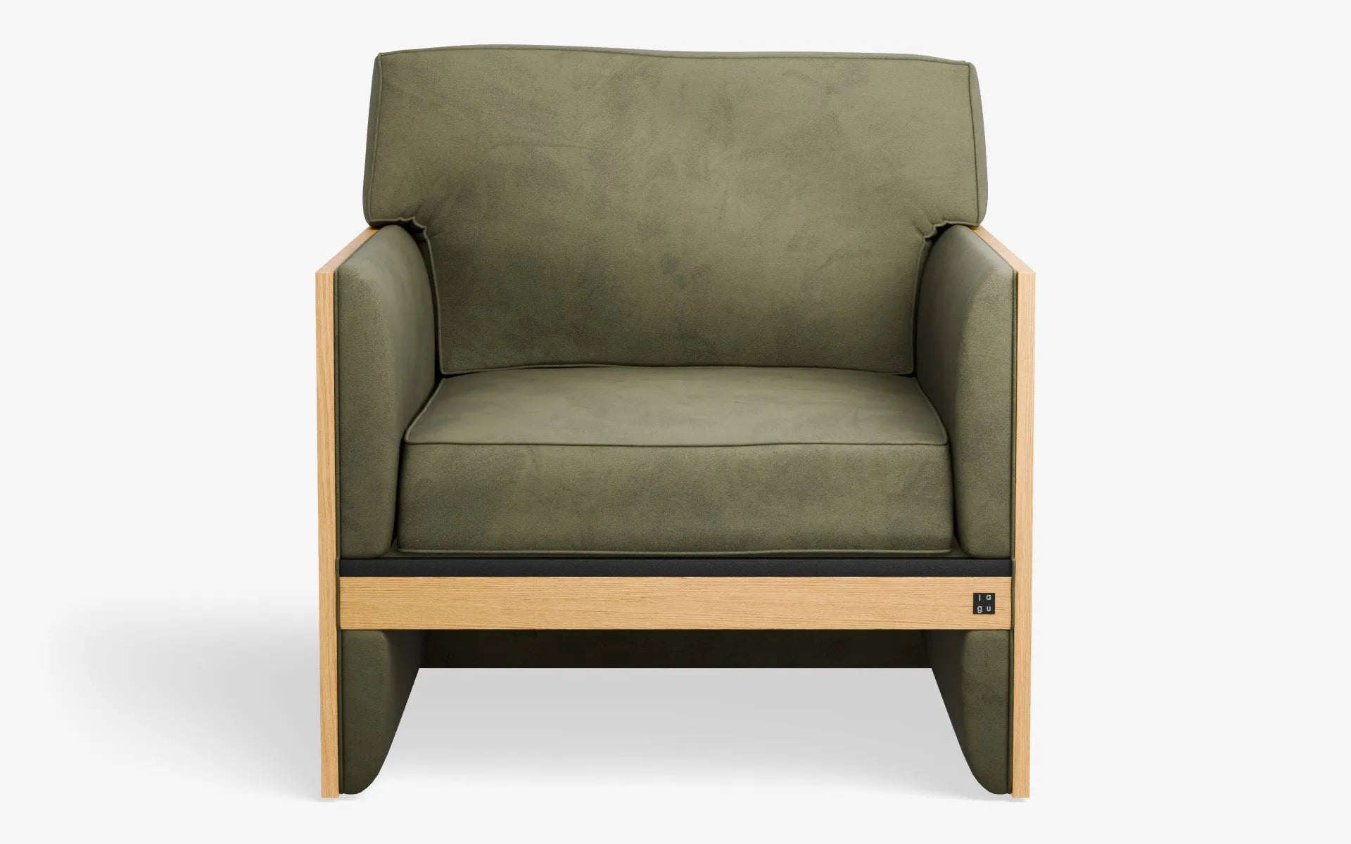 FAMED Berjer Tekli Koltuk Ahşap Kolçak Yeşil Kadife Gofrato Siyah Açık Meşe Kaplama | lagu
