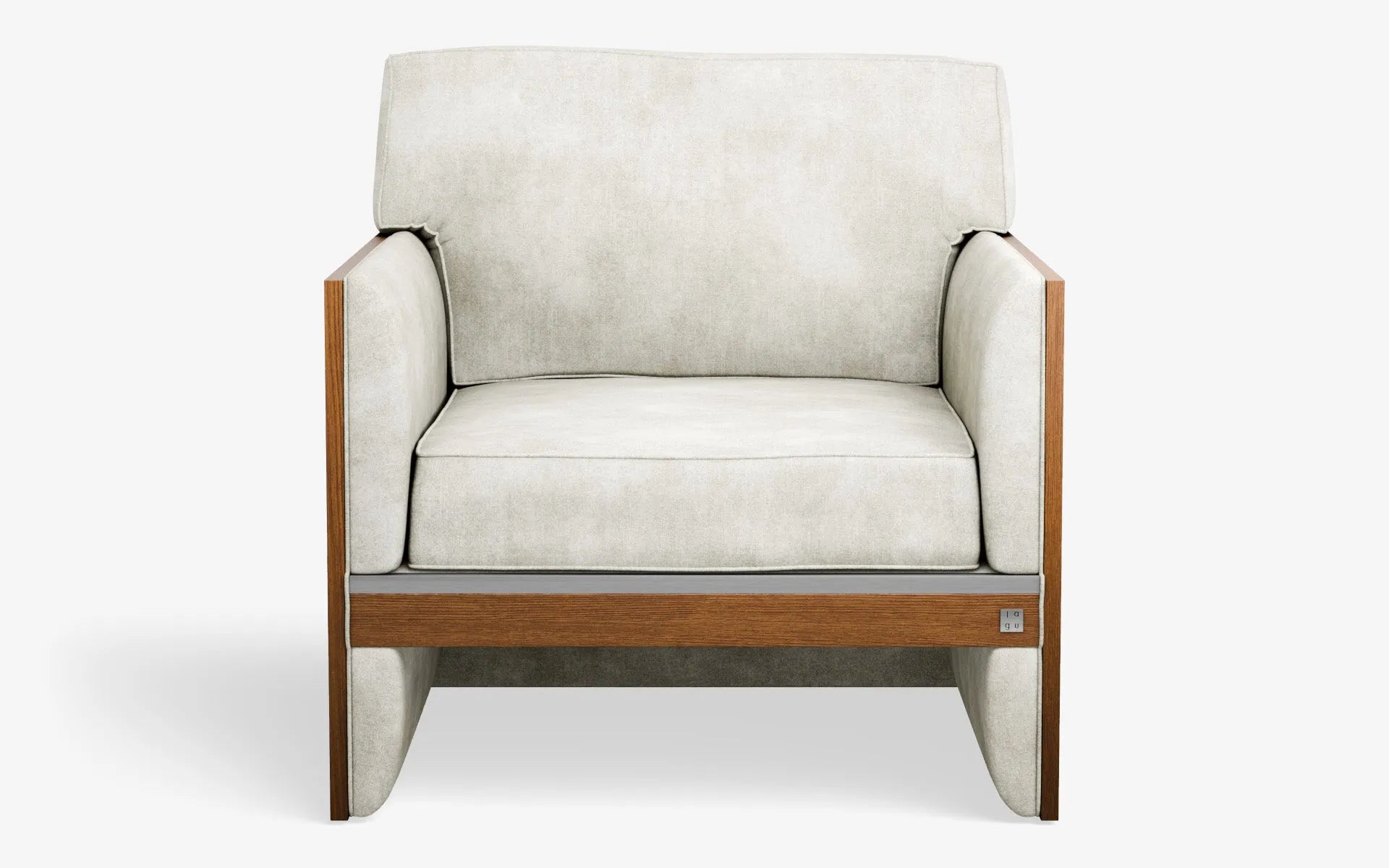 FAMED Berjer Tekli Koltuk Ahşap Kolçak Açık Gri Kadife Satine Krom Koyu Meşe Kaplama | lagu