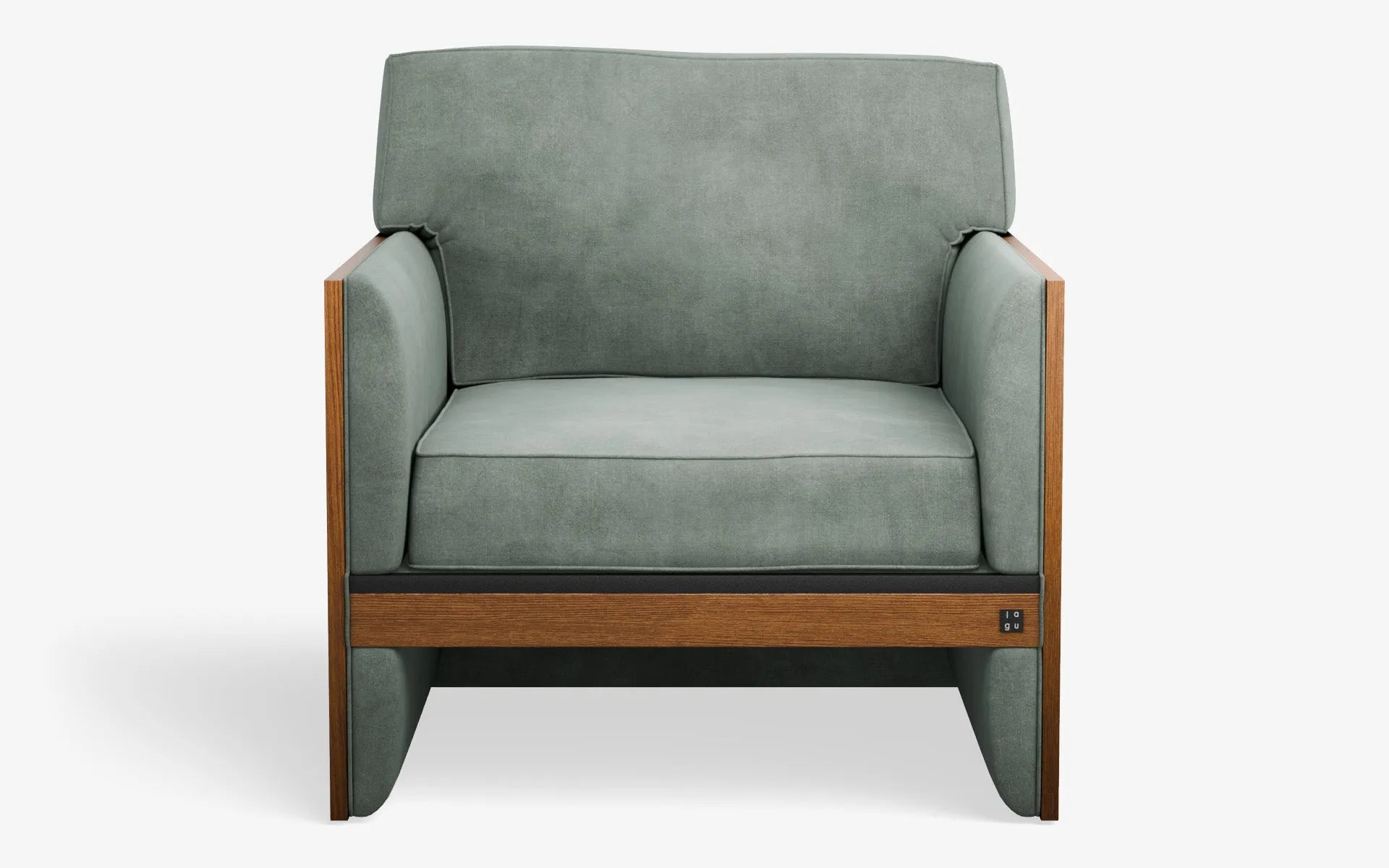 FAMED Berjer Tekli Koltuk Ahşap Kolçak Gri Kadife Gofrato Siyah Koyu Meşe Kaplama | lagu