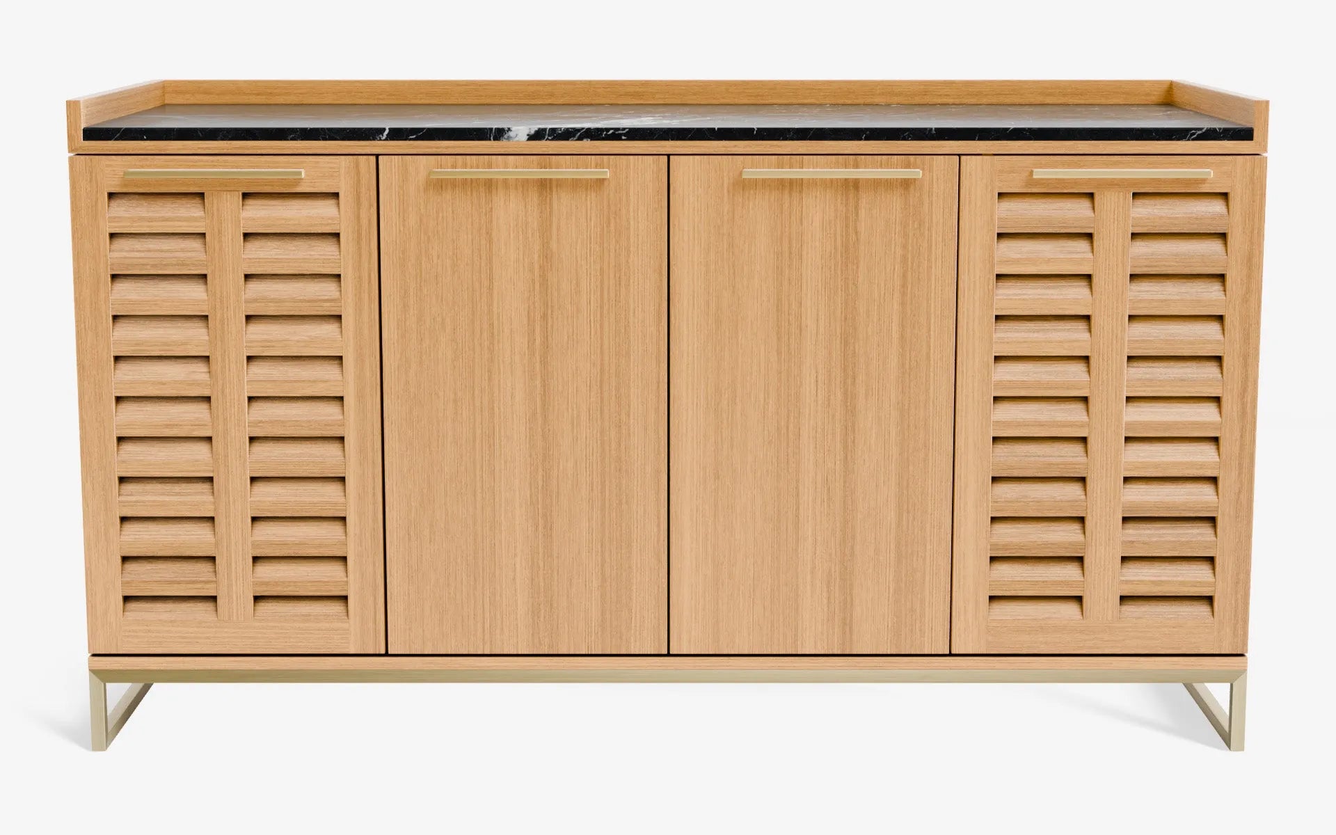 FAMED İçki Dolabı No:2 ALEXANDER BLACK Açık Meşe Kaplama Pirinç Kaplama | lagu