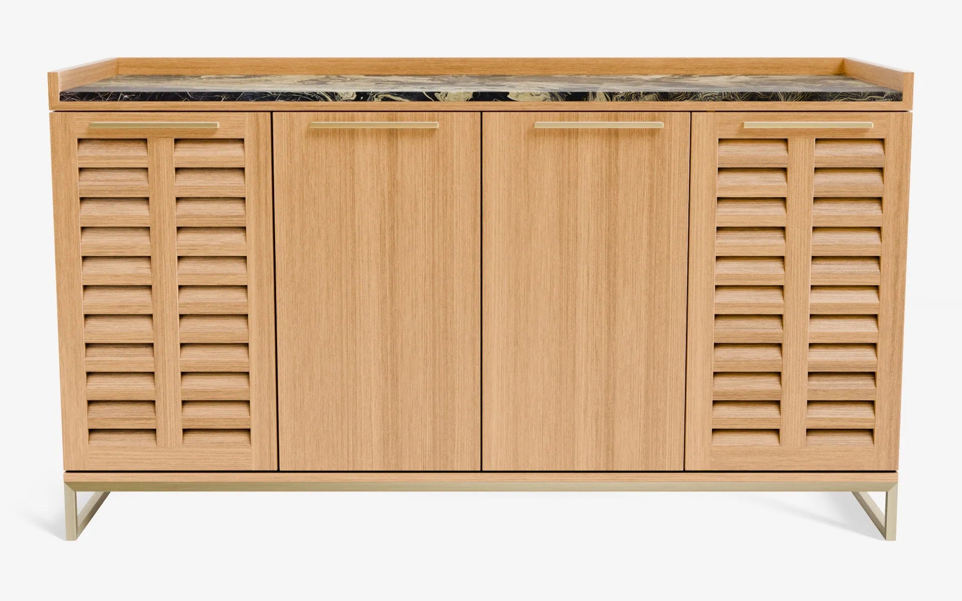 FAMED İçki Dolabı No:2 NERO LABRADOR GOLD Açık Meşe Kaplama Pirinç Kaplama | lagu