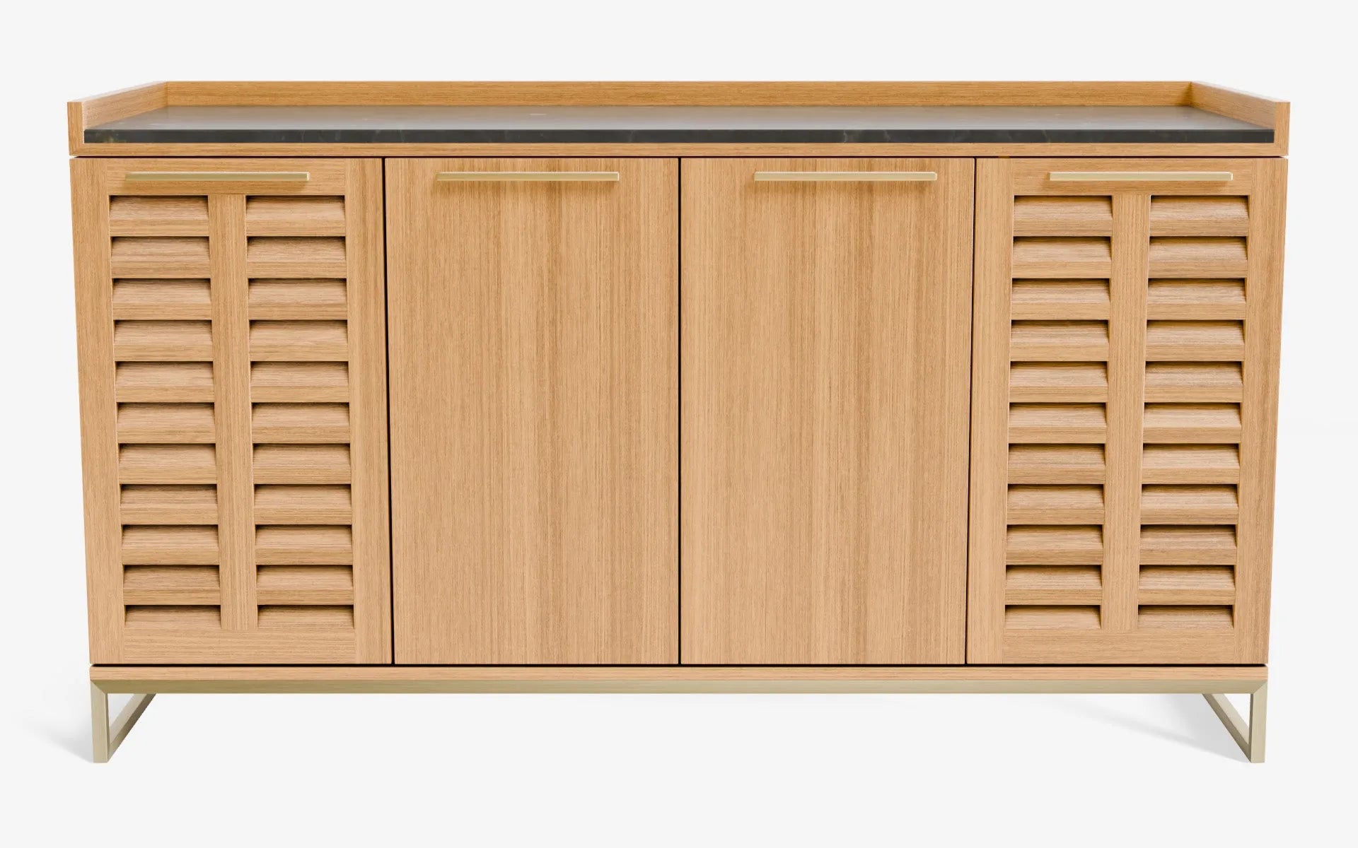 FAMED İçki Dolabı No:2 OLIVE MAROON Açık Meşe Kaplama Pirinç Kaplama | lagu