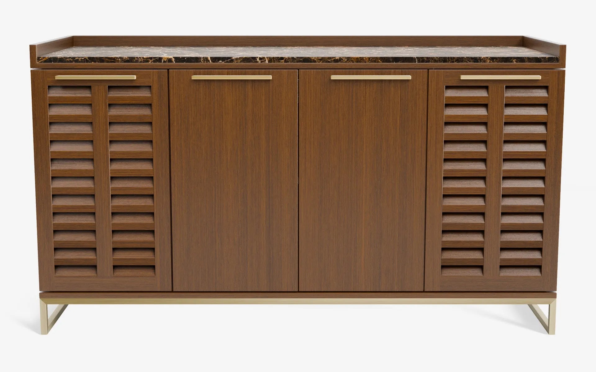 FAMED İçki Dolabı No:2 EMPERADOR DARK Koyu Meşe Kaplama Pirinç Kaplama | lagu