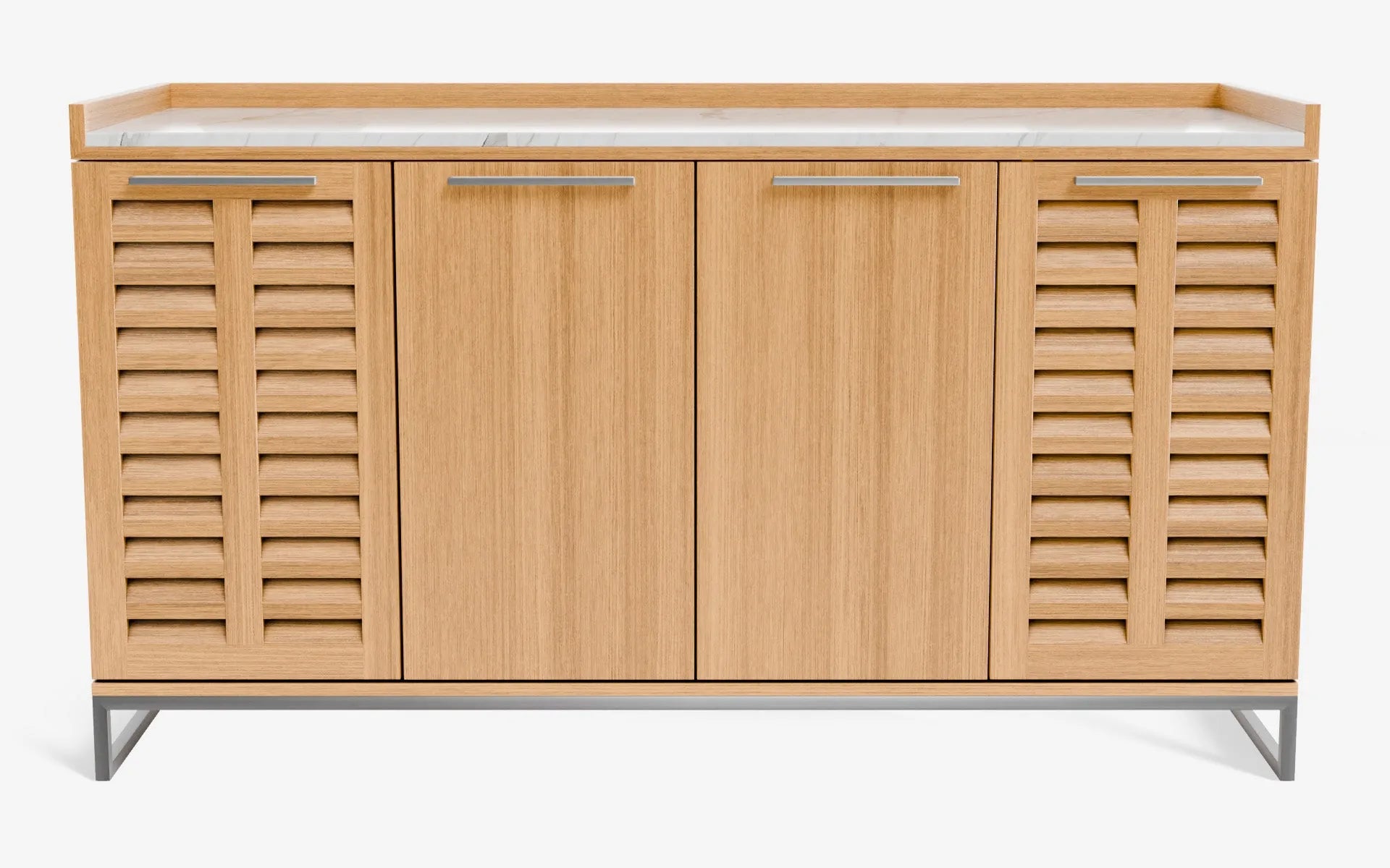 FAMED İçki Dolabı No:2 CARRARA WHITE Açık Meşe Kaplama Satine Krom | lagu