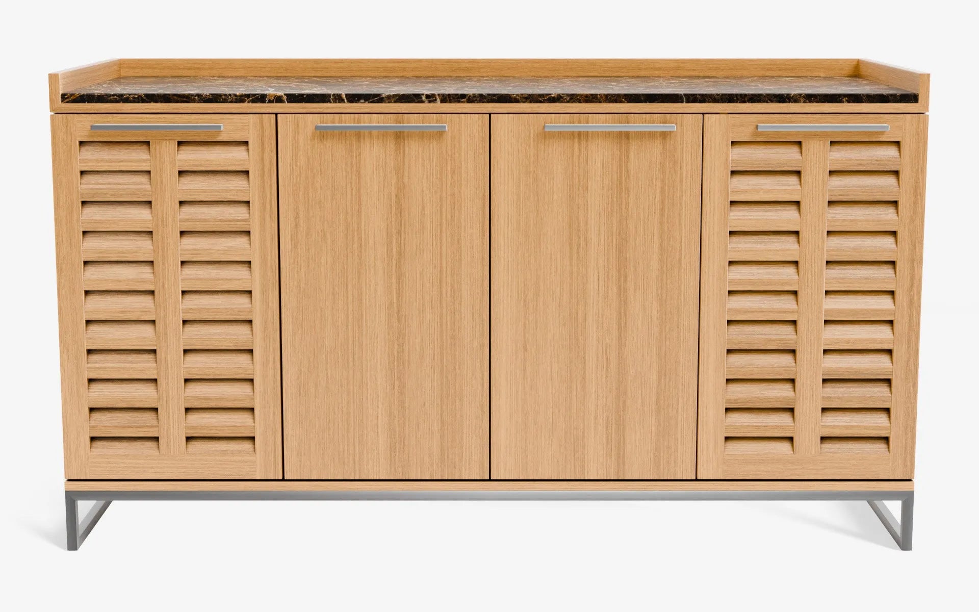 FAMED İçki Dolabı No:2 EMPERADOR DARK Açık Meşe Kaplama Satine Krom | lagu