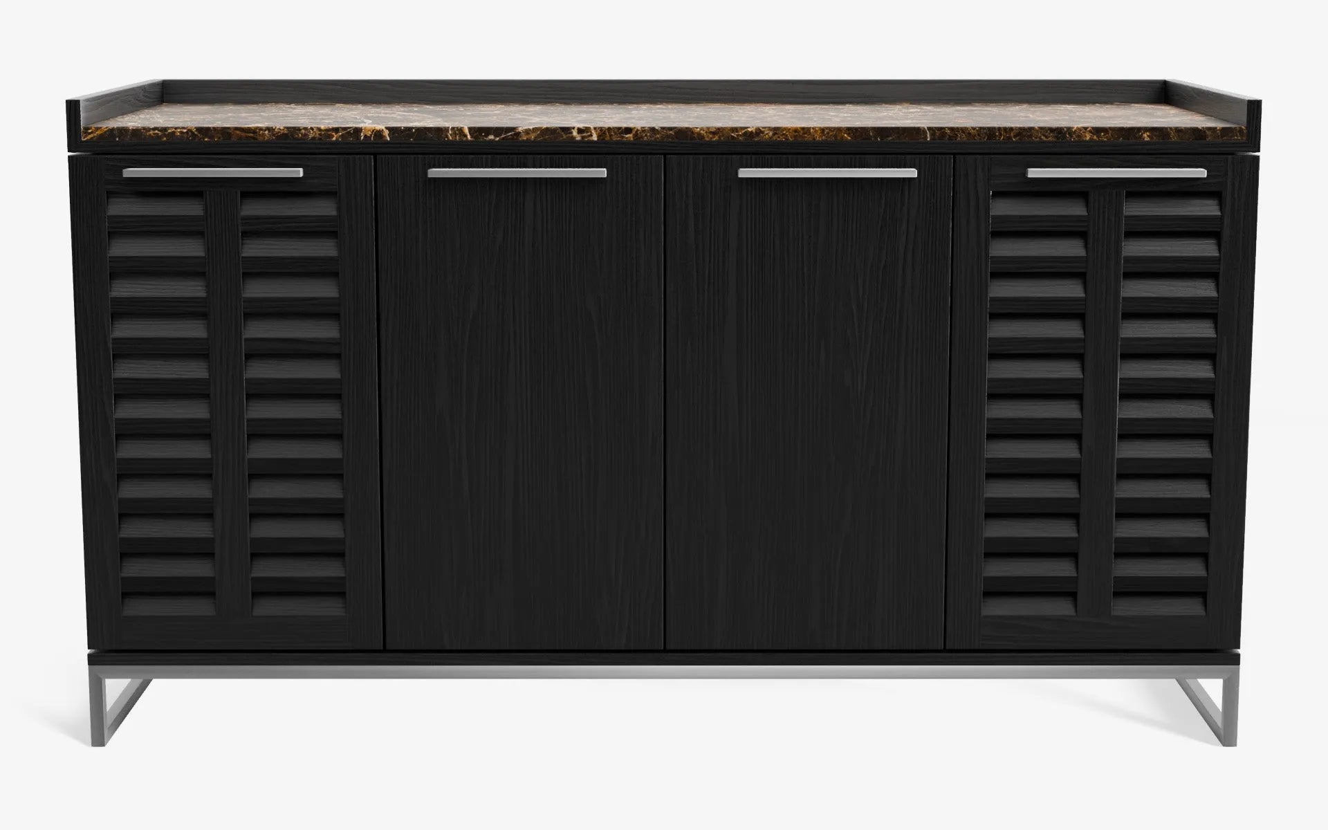 FAMED İçki Dolabı No:2 EMPERADOR DARK Siyah Amerikan Cila Satine Krom | lagu