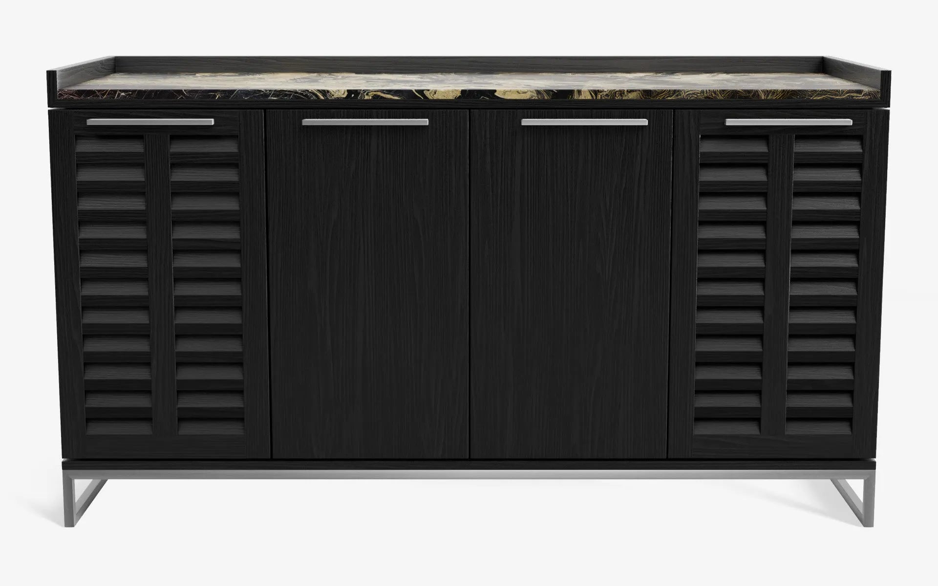 FAMED İçki Dolabı No:2 NERO LABRADOR GOLD Siyah Amerikan Cila Satine Krom | lagu