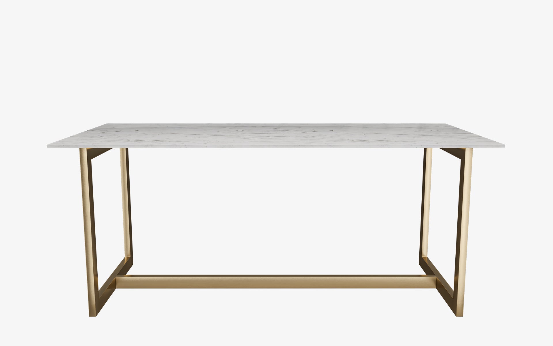 Famed Brass Table Calacatta White