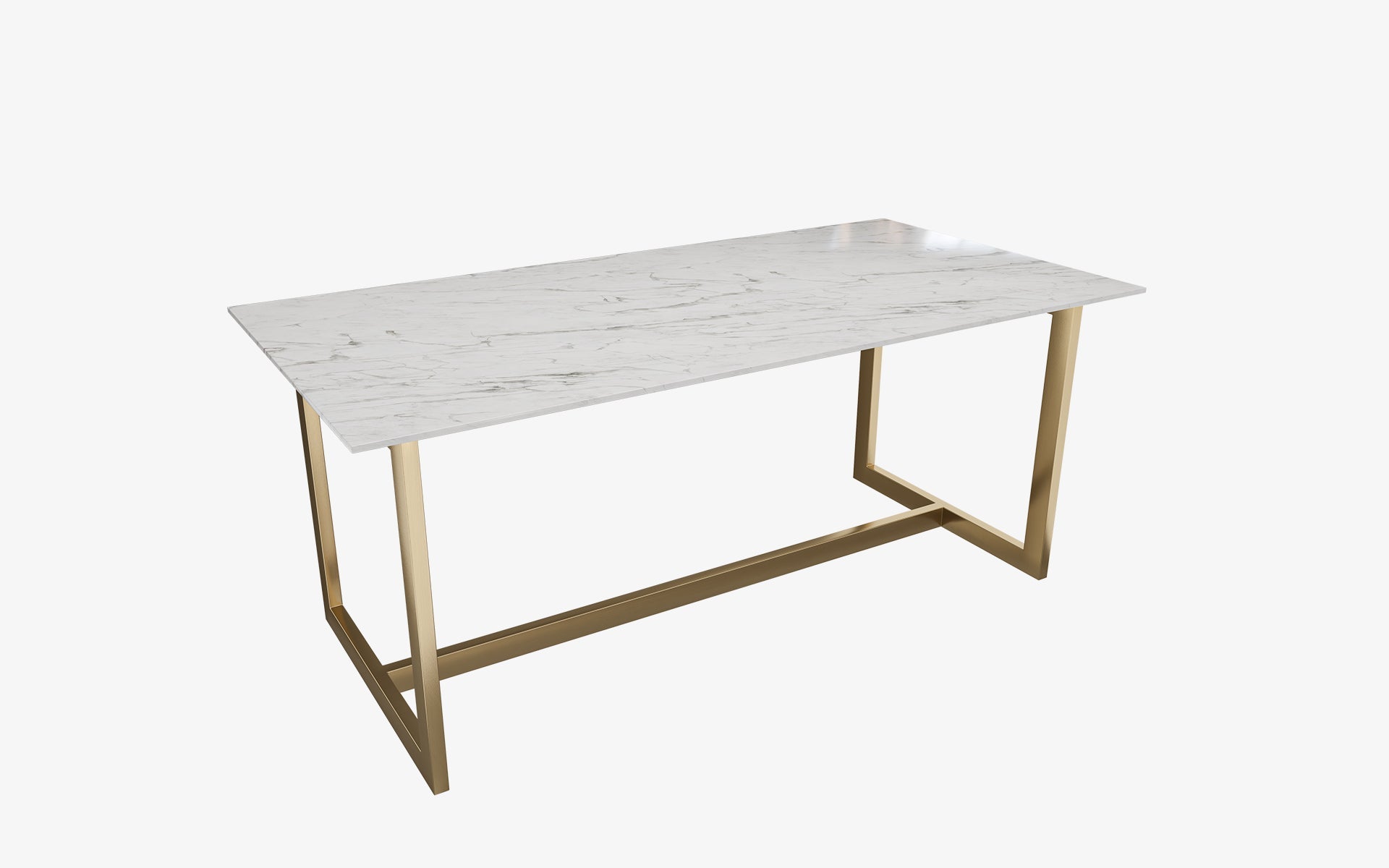 Famed Brass Table Calacatta White