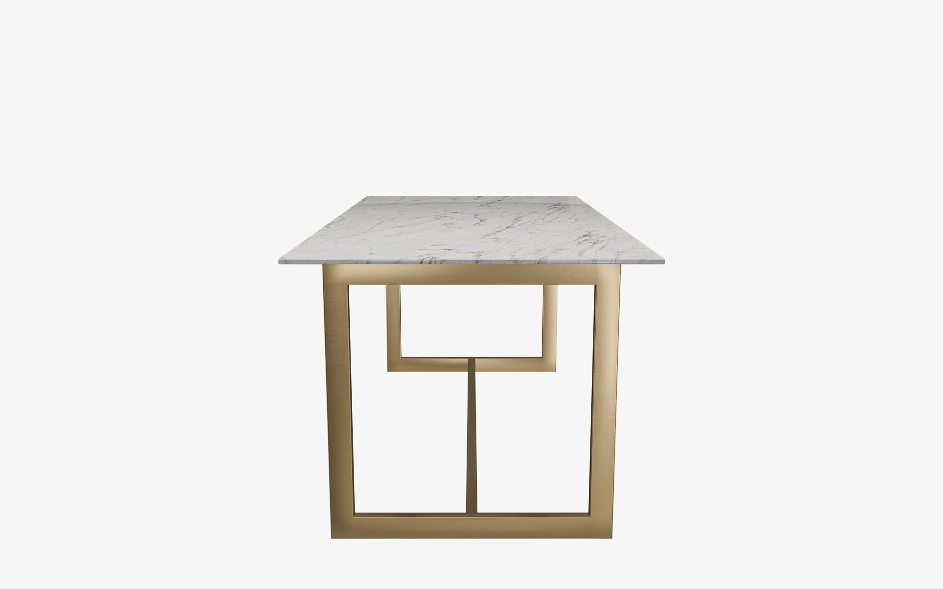 Famed Brass Table Calacatta White