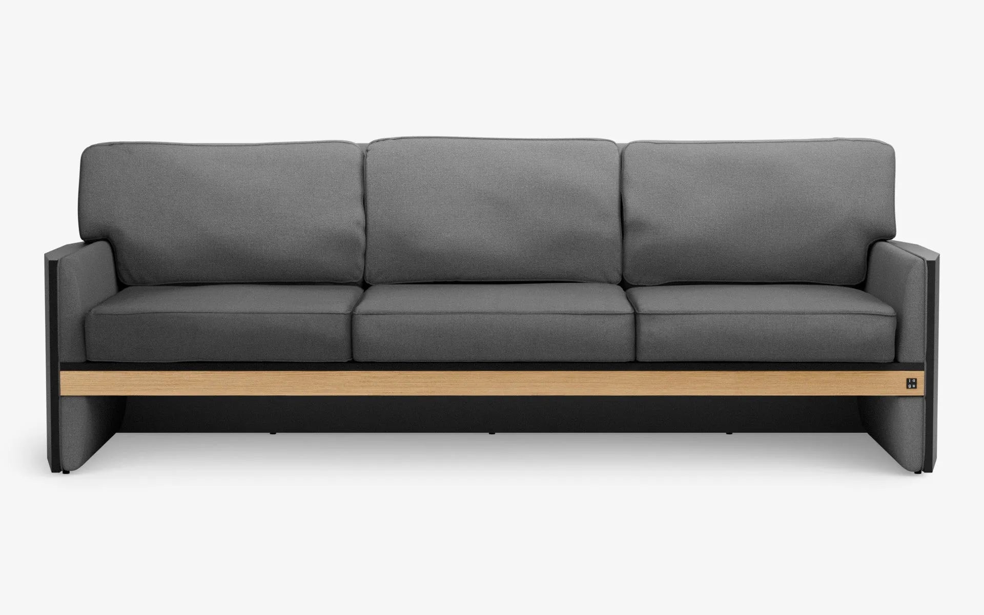 FAMED Üçlü Kanepe Bold Gri Dokulu Açık Meşe Kaplama Gofrato Siyah | lagu