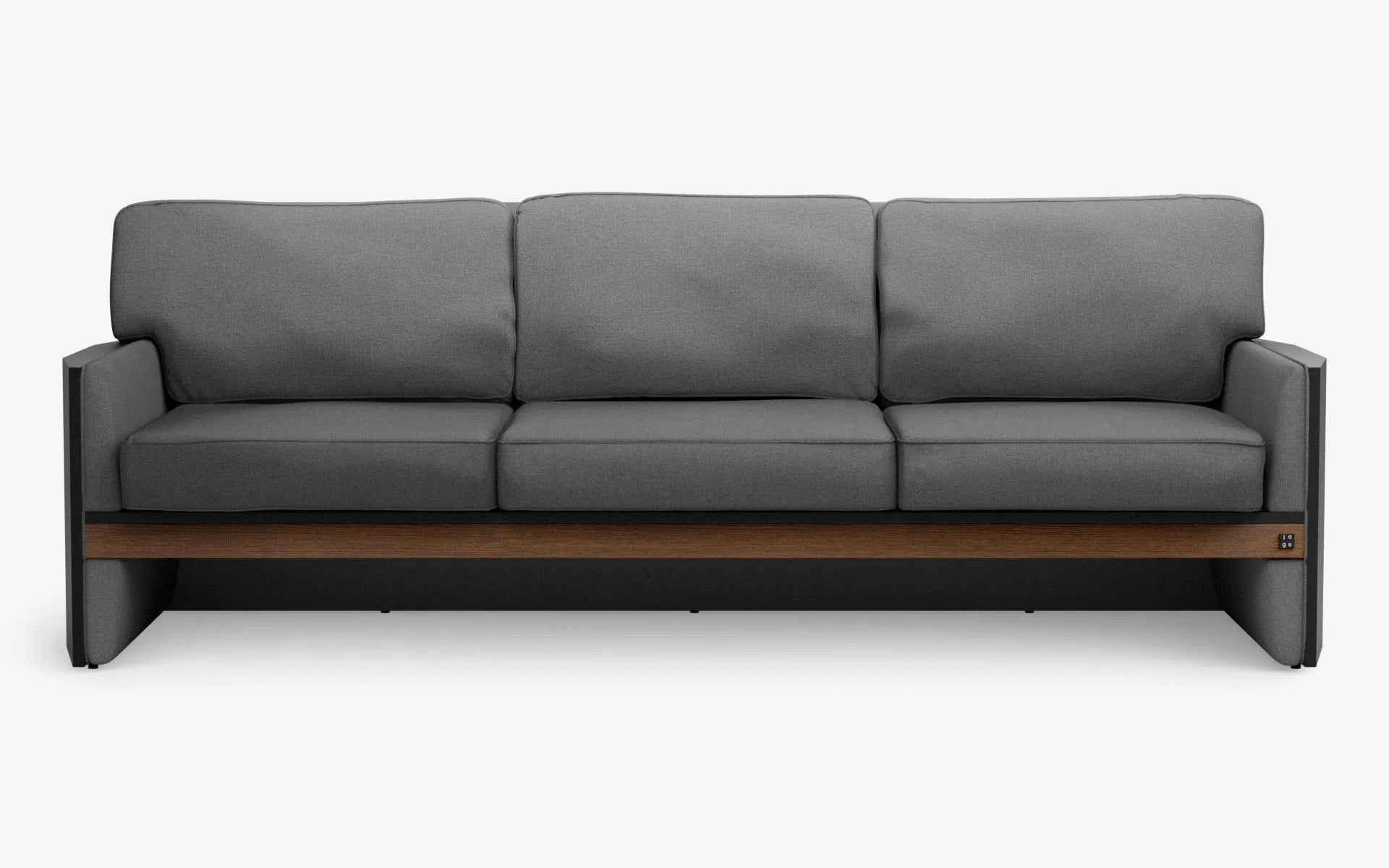 FAMED Üçlü Kanepe Bold Gri Dokulu Koyu Meşe Kaplama Gofrato Siyah | lagu