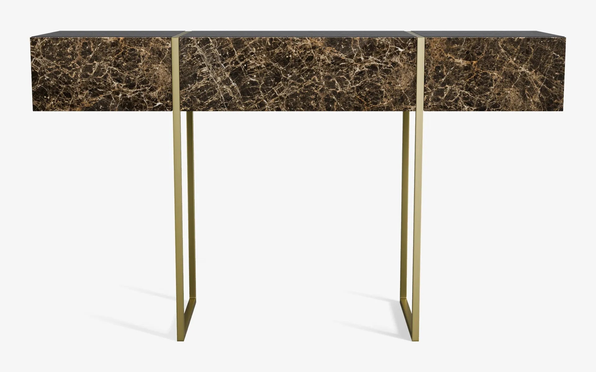 FAMED Makyaj Masası EMPERADOR DARK Pirinç Kaplama Siyah Amerikan Cila | lagu