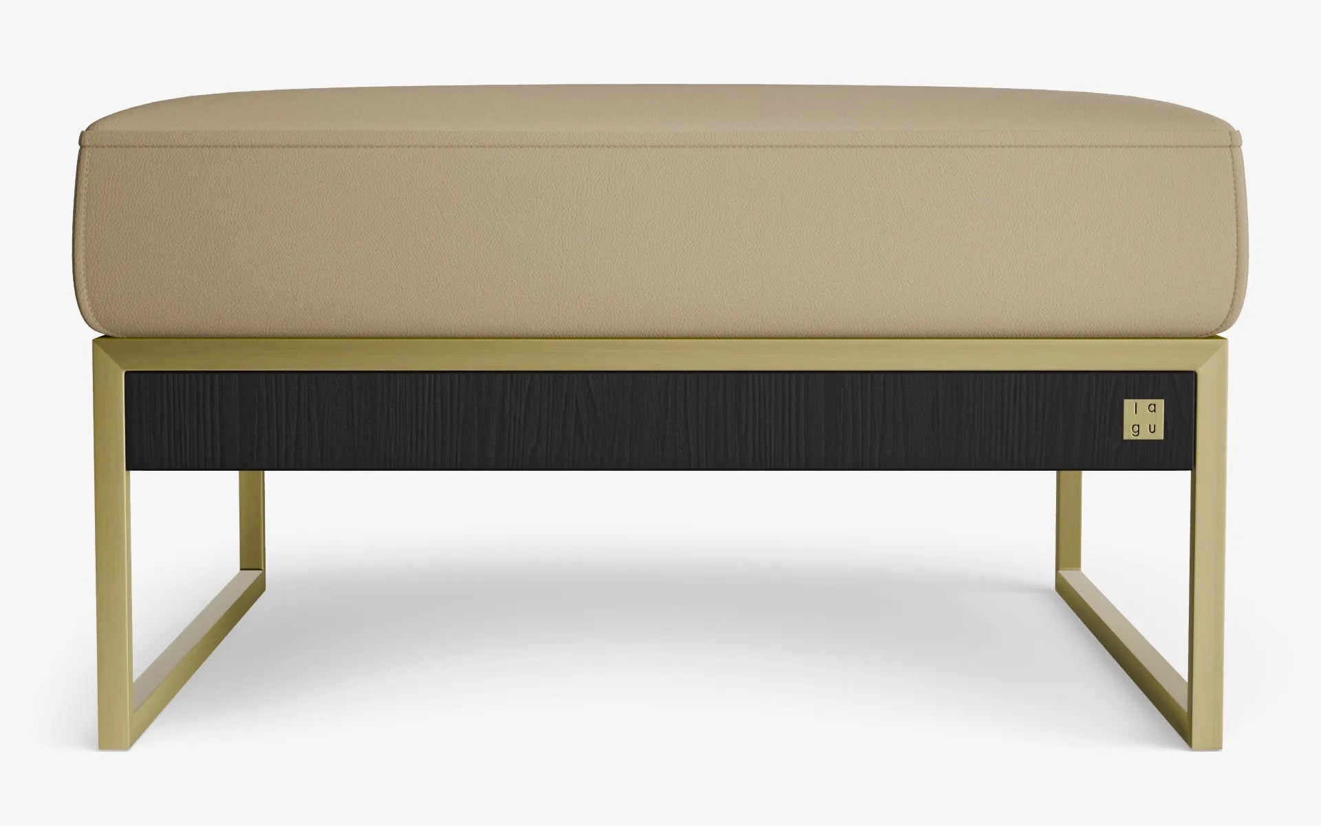 FAMED Puf Bej Suni Deri Pirinç Kaplama Siyah Amerikan Cila | lagu