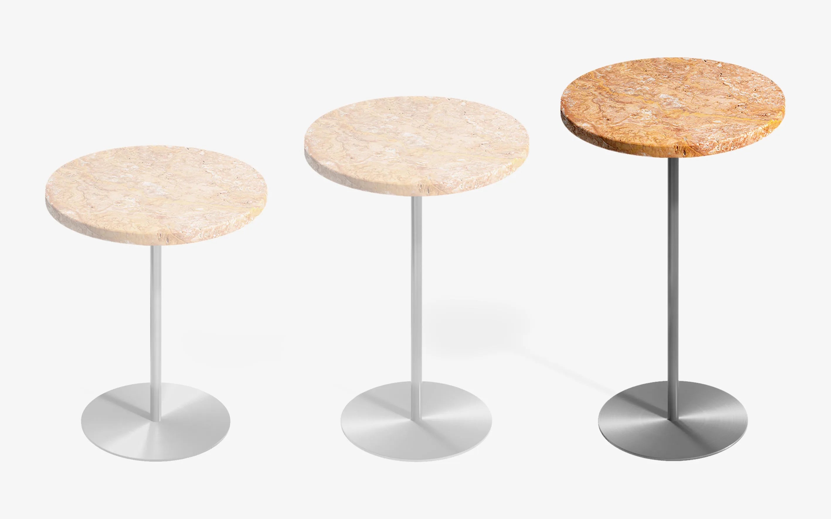 BASIC Yan Sehpa Limited Edition Golden Traverten Satine Krom 60 cm | lagu