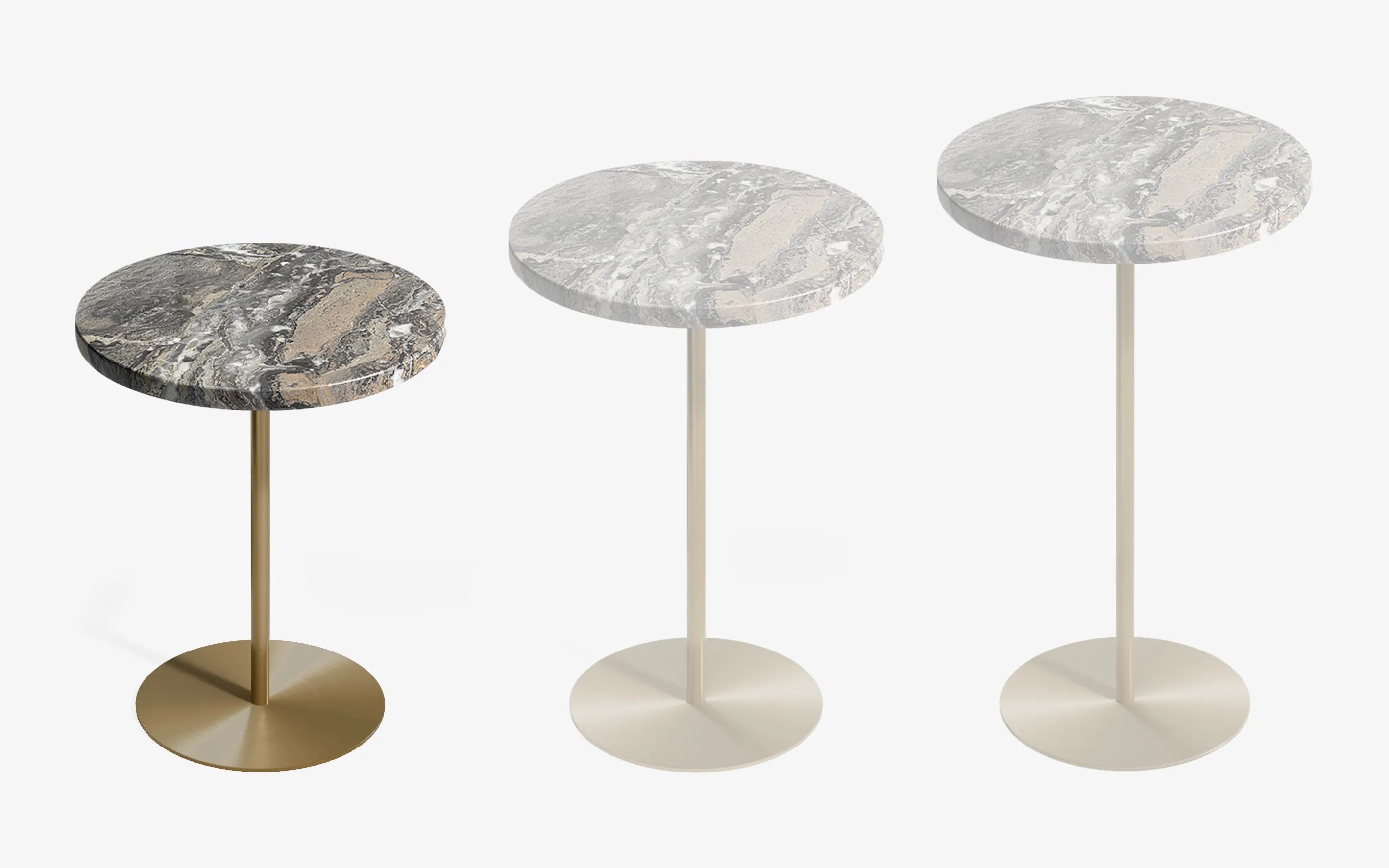 BASIC Yan Sehpa Limited Edition Grigio Caremel Pirinç Kaplama 44 cm | lagu