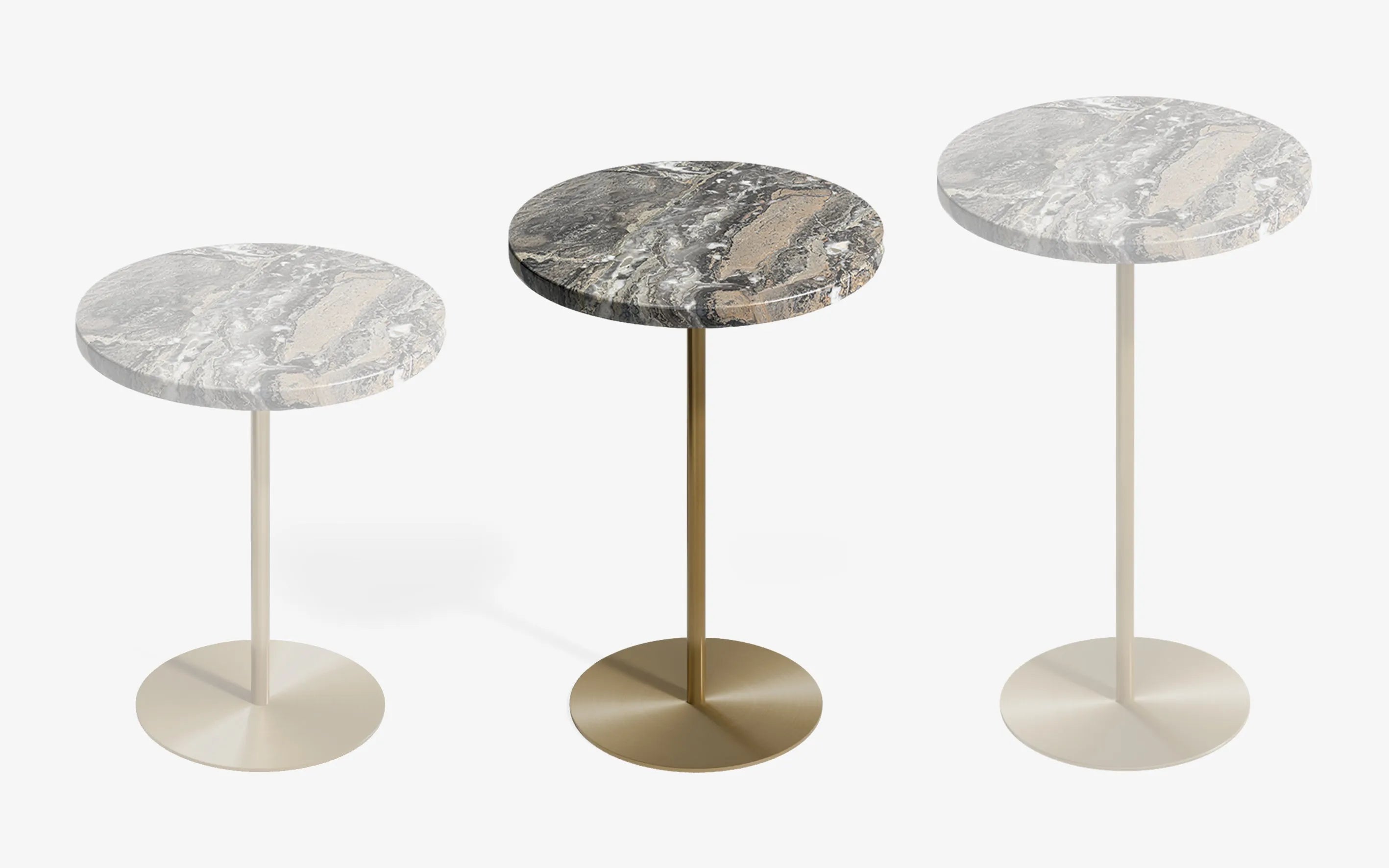 BASIC Yan Sehpa Limited Edition Grigio Caremel Pirinç Kaplama 52 cm | lagu