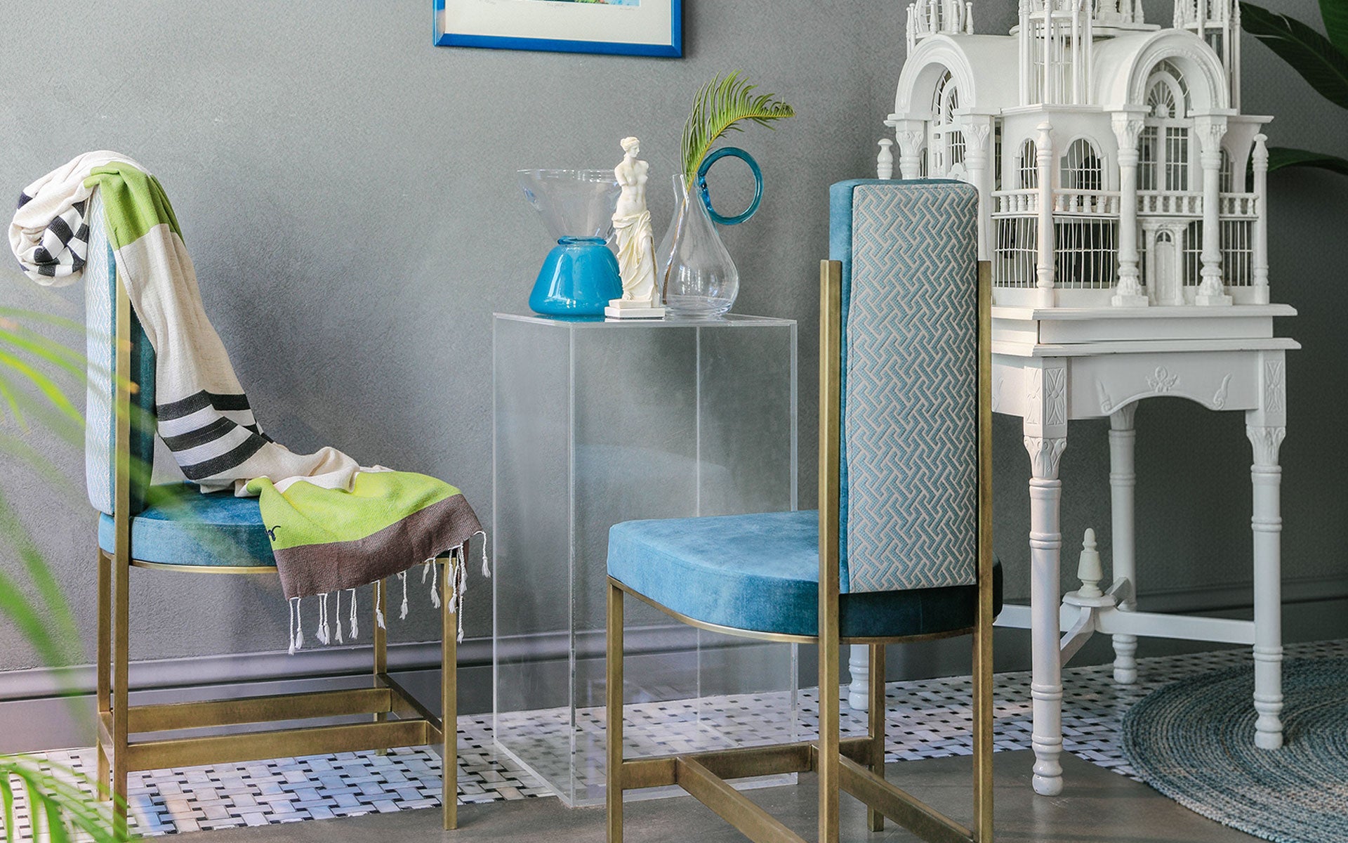 RECALLED Chair Blue Velvet