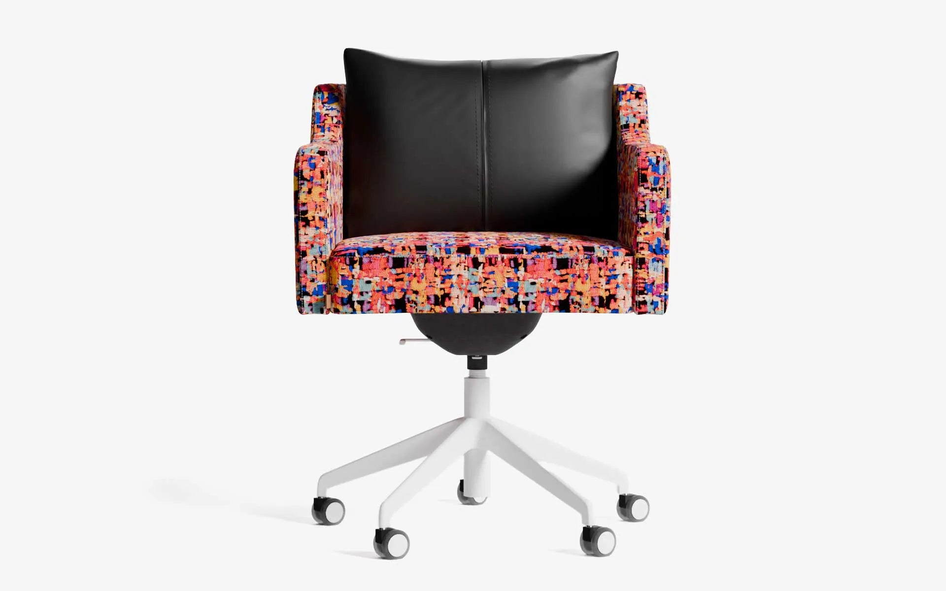 PAPILLONNE Ofis Sandalyesi Tekerlekli Pembe Kenzo Beyaz Siyah Suni Deri | lagu