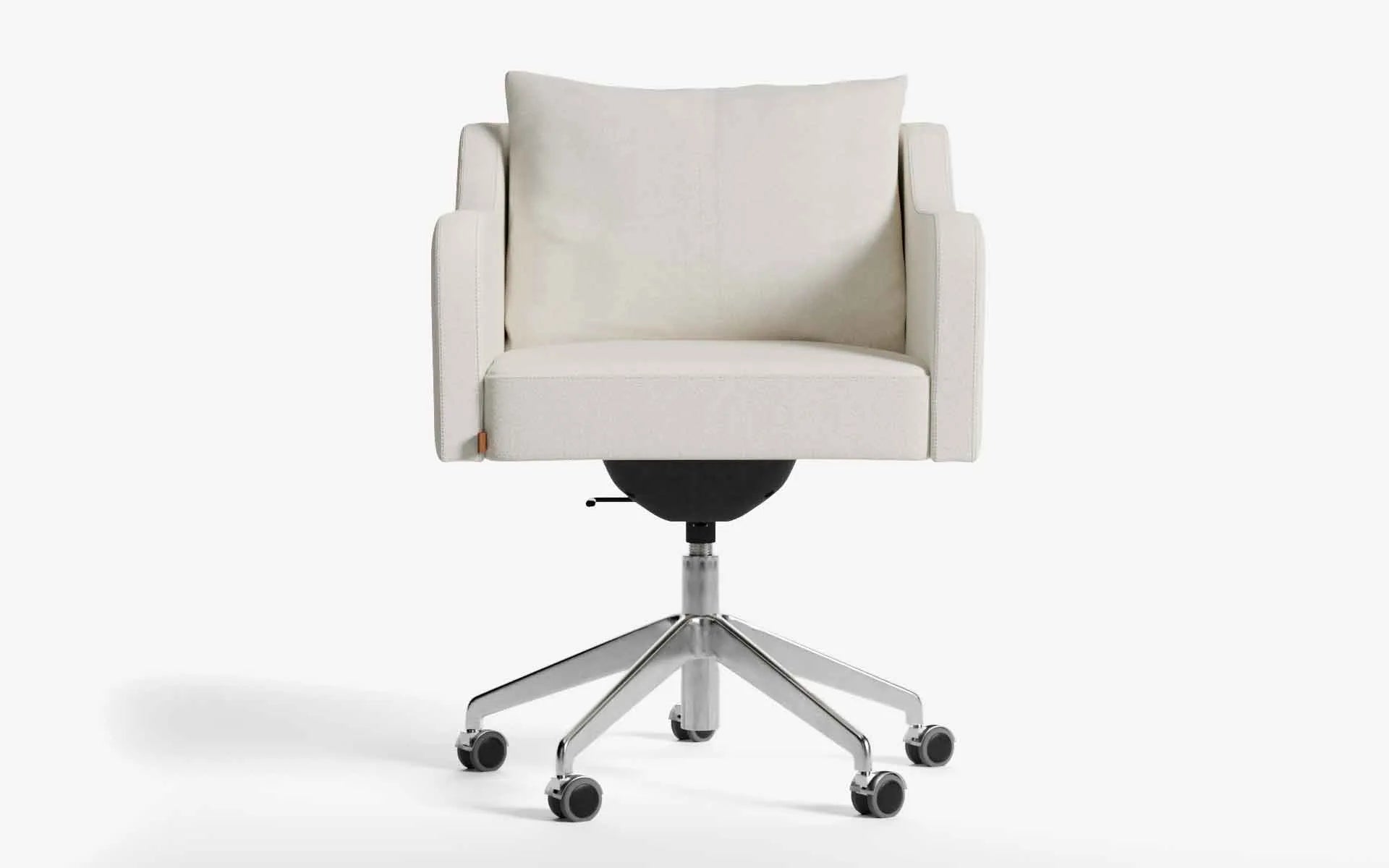 PAPILLONNE Ofis Sandalyesi Tekerlekli Bej Buklet Krom Bej Buklet | lagu