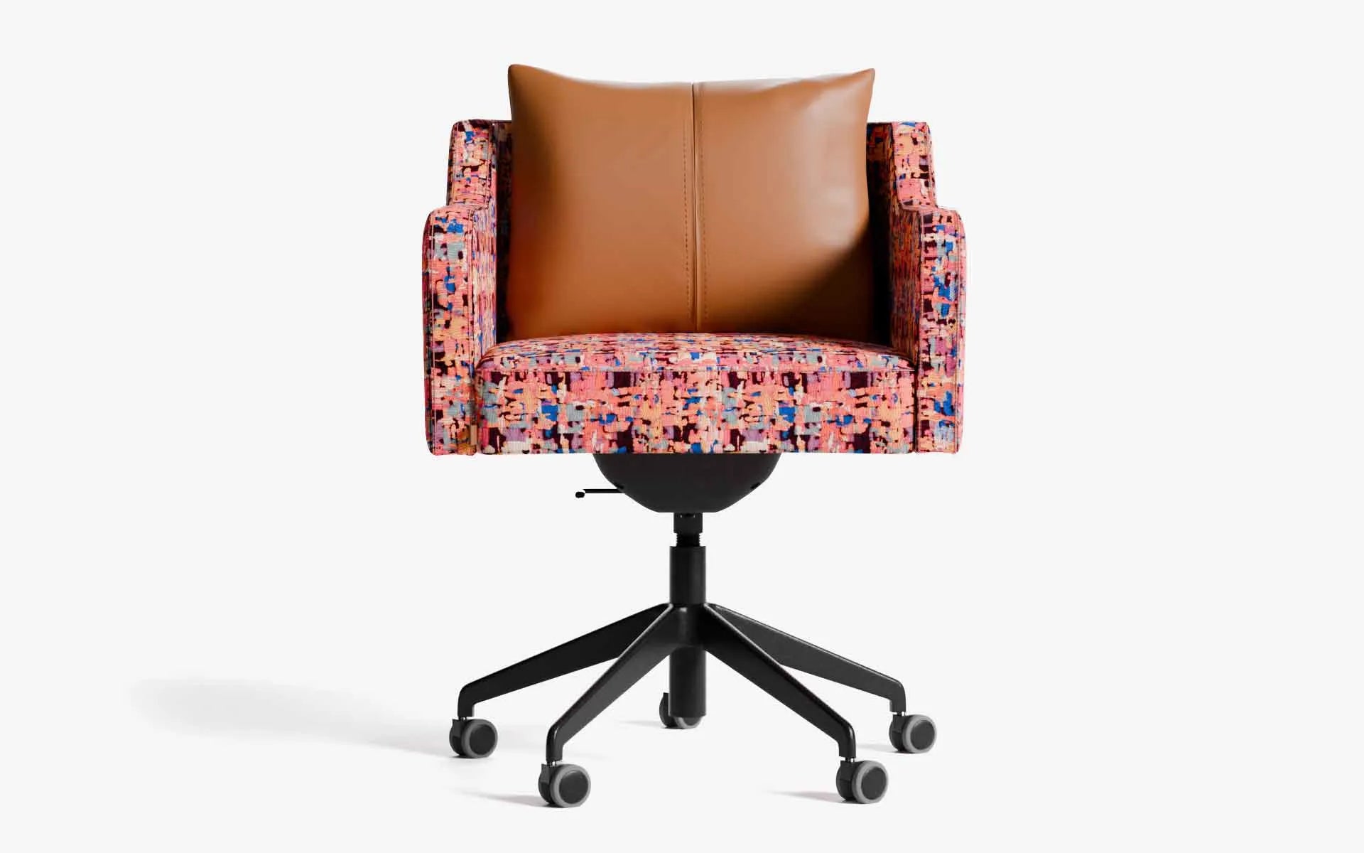 PAPILLONNE Ofis Sandalyesi Tekerlekli Pembe Kenzo Siyah Kahverengi Suni Deri | lagu