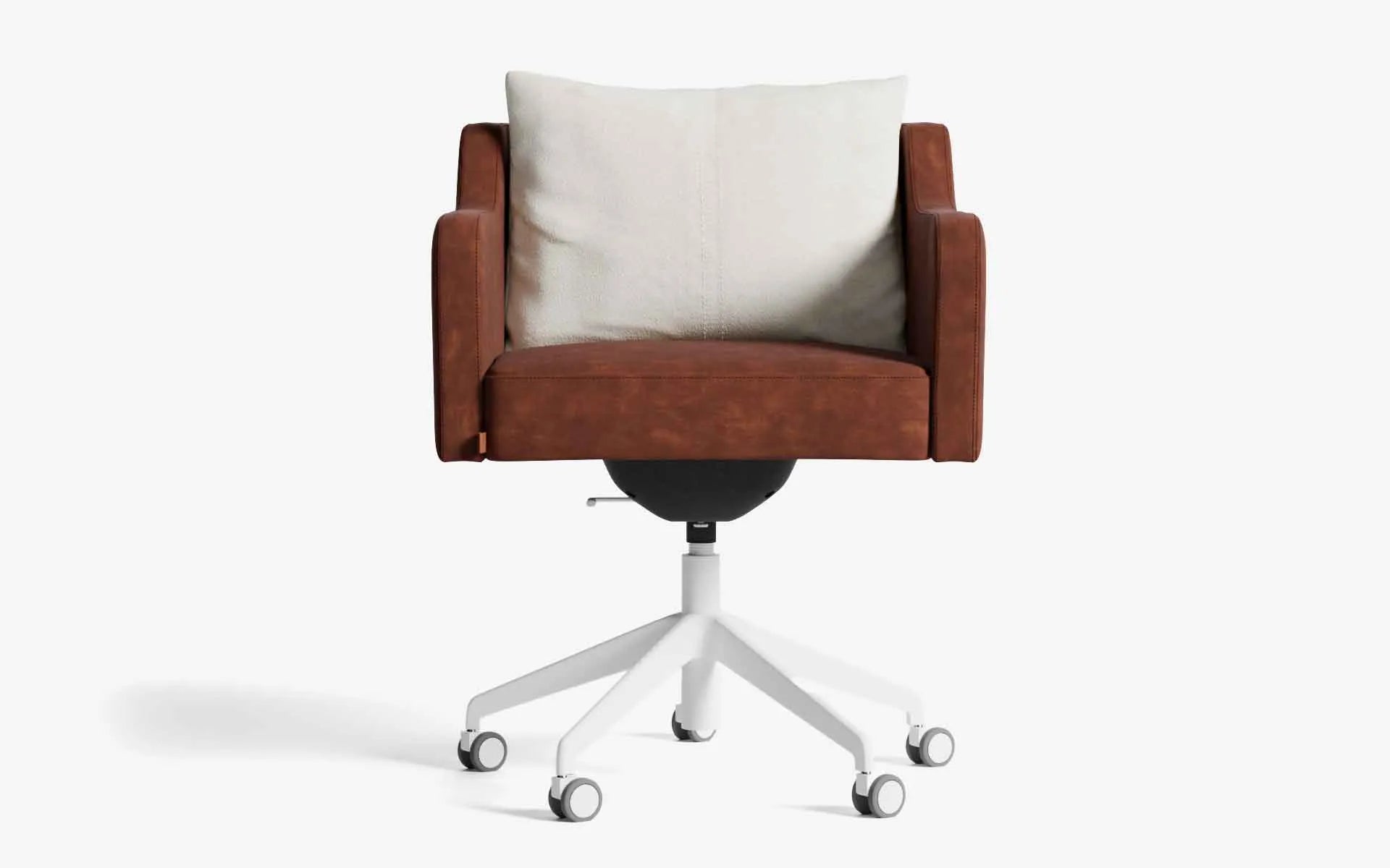 PAPILLONNE Ofis Sandalyesi Tekerlekli Turuncu Kadife Beyaz Bej Buklet | lagu