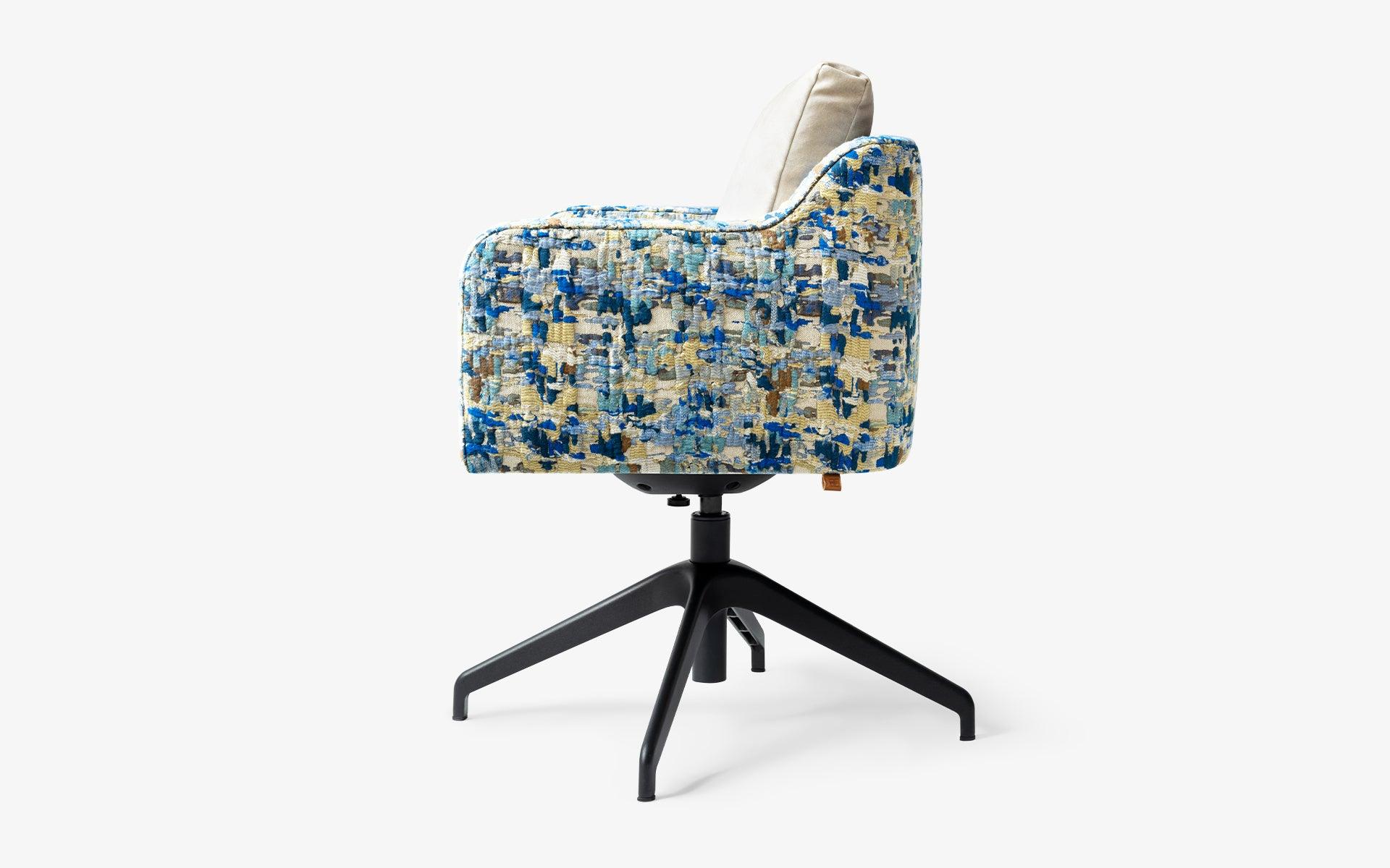 Papillonne Tekerleksiz Ofis Sandalyesi Mavi Kenzo - lagu.shop - Çalışma Sandalyesi