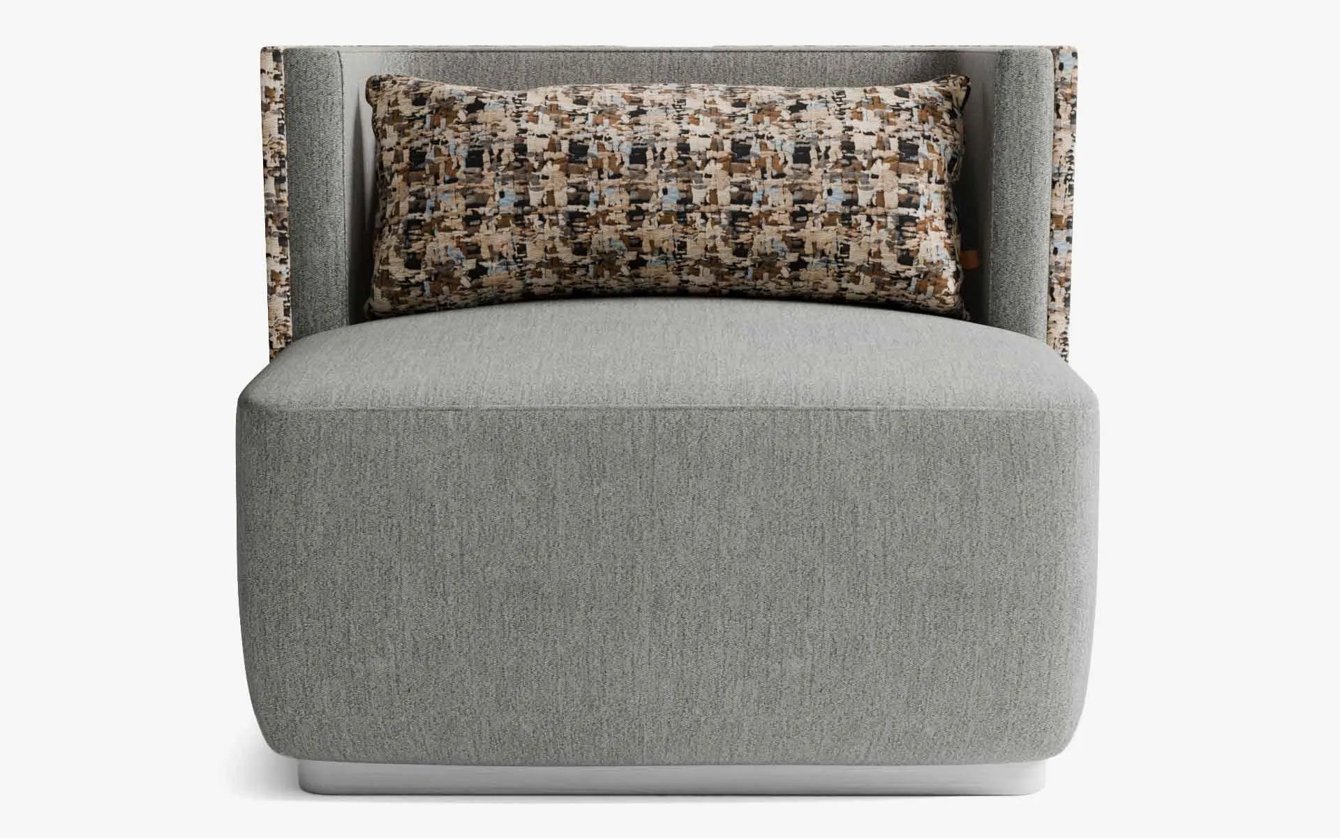 PAPILLONNE Tekli Koltuk / Berjer Gri Buklet Pastel Kenzo Satine Krom | lagu