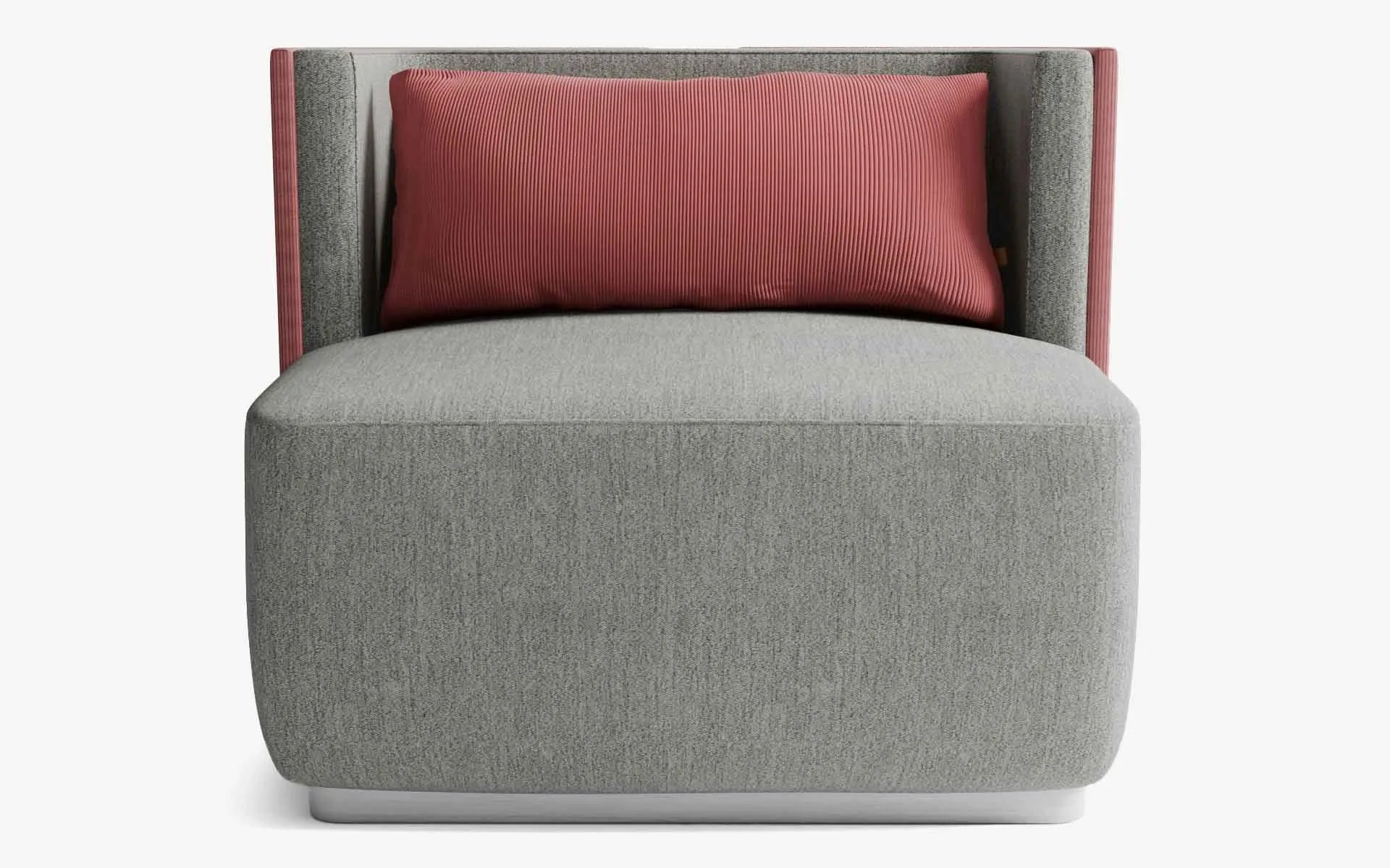 PAPILLONNE Tekli Koltuk / Berjer Gri Buklet Pembe Fitilli Satine Krom | lagu