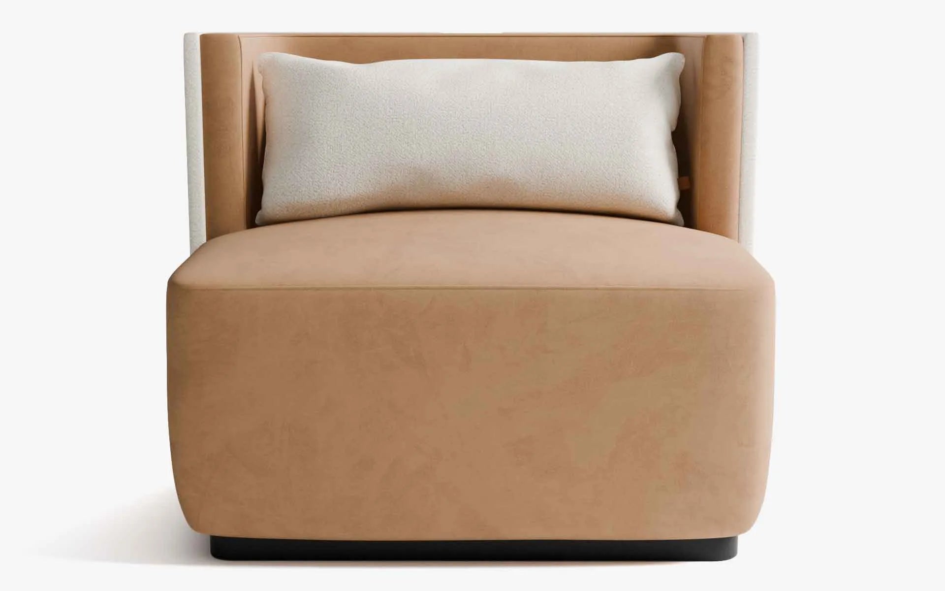 PAPILLONNE Tekli Koltuk / Berjer Turuncu Kadife Bej Buklet Gofrato Siyah | lagu