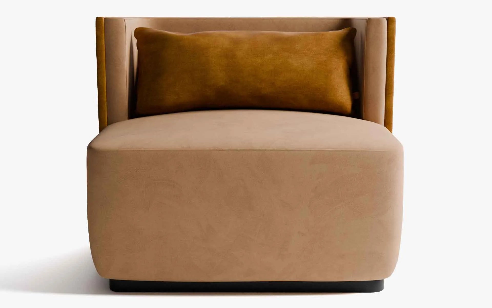 PAPILLONNE Tekli Koltuk / Berjer Turuncu Kadife Hardal Kadife Gofrato Siyah | lagu