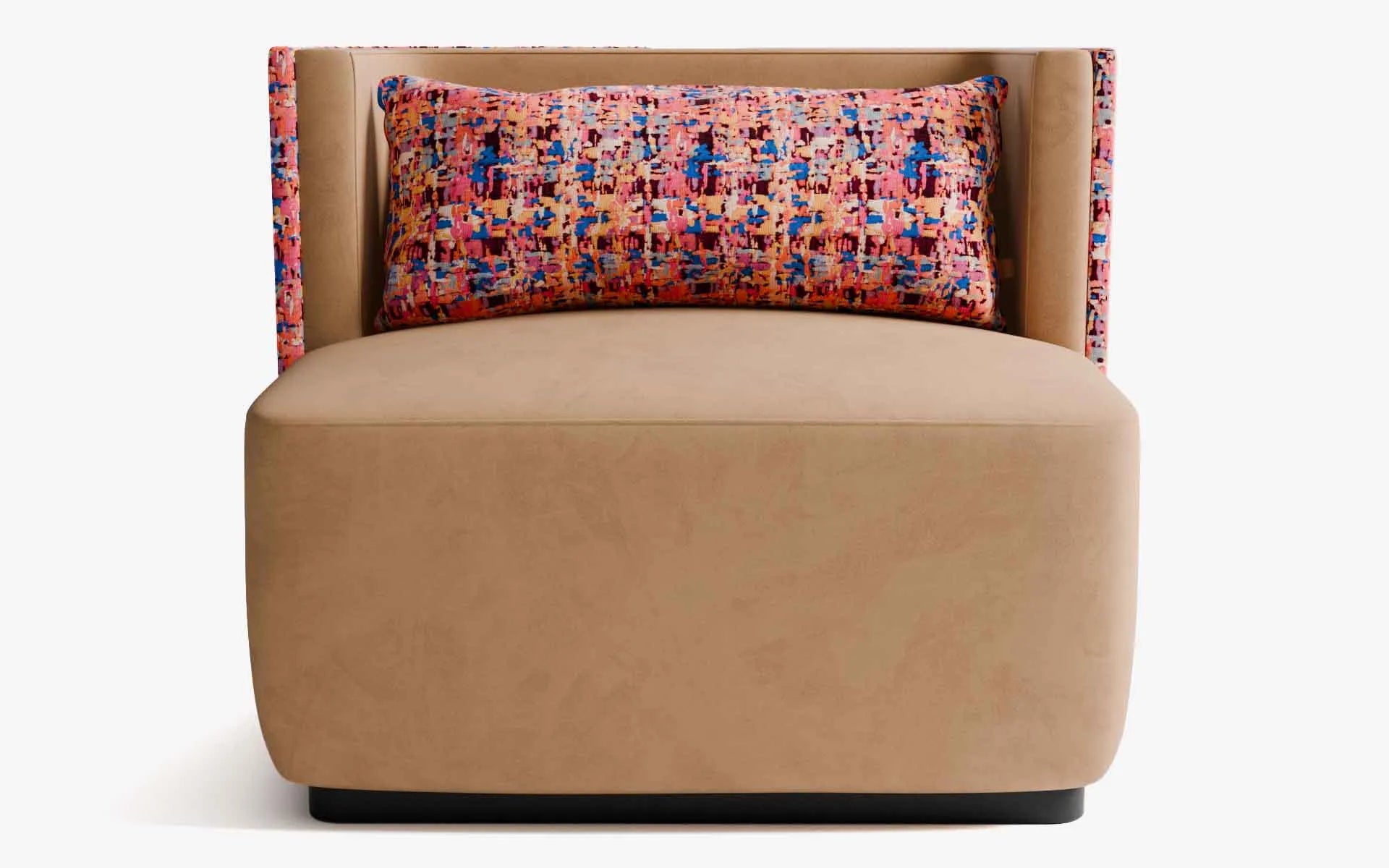 PAPILLONNE Tekli Koltuk / Berjer Turuncu Kadife Pembe Kenzo Gofrato Siyah | lagu