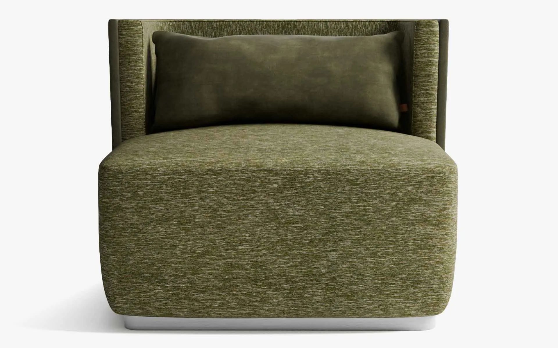 PAPILLONNE Tekli Koltuk / Berjer Yeşil Keten Dokulu Yeşil Kadife Satine Krom | lagu