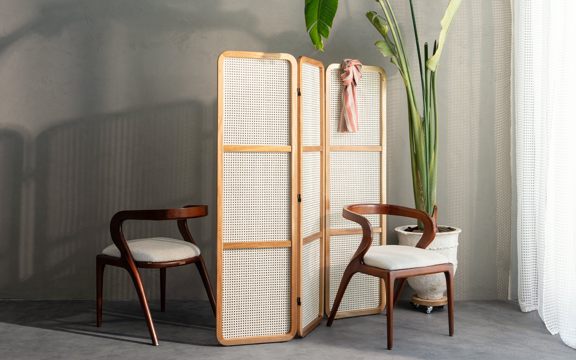 Natur Rattan Folding Screen