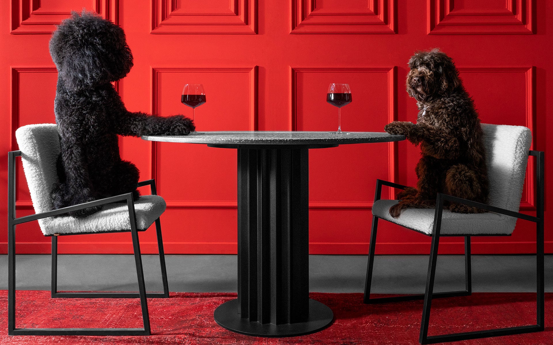 Recalled Round Table Black Terrazzo